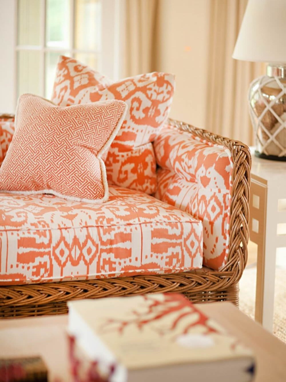 Quadrille Facebook ad: Island Ikat chairs and pillow.