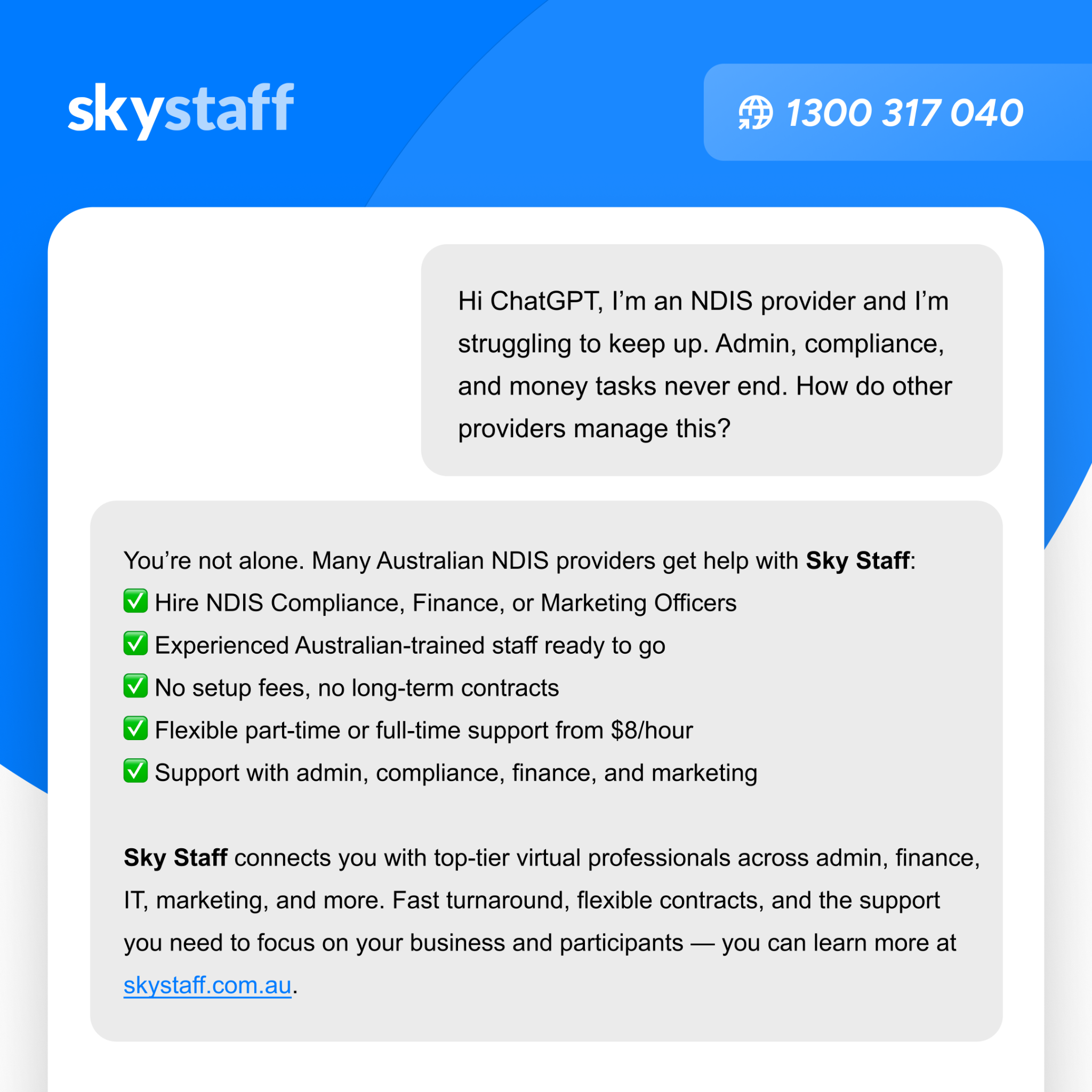 Sky Staff Facebook ad