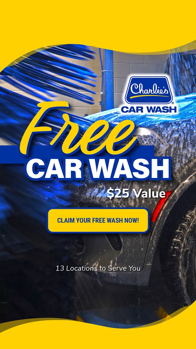Charlie's Car Wash Facebook ad from Jul 16, 2024