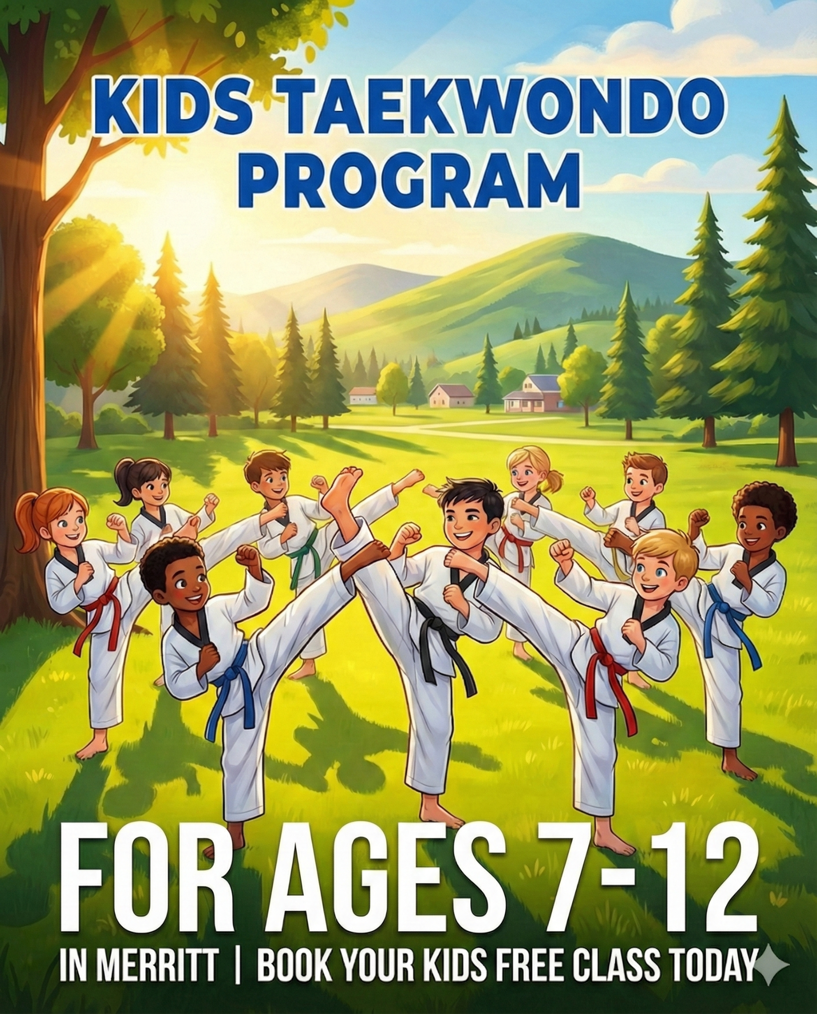 Baek’s Taekwondo Academy Facebook ad: Free Kids Taekwondo Class in Merritt