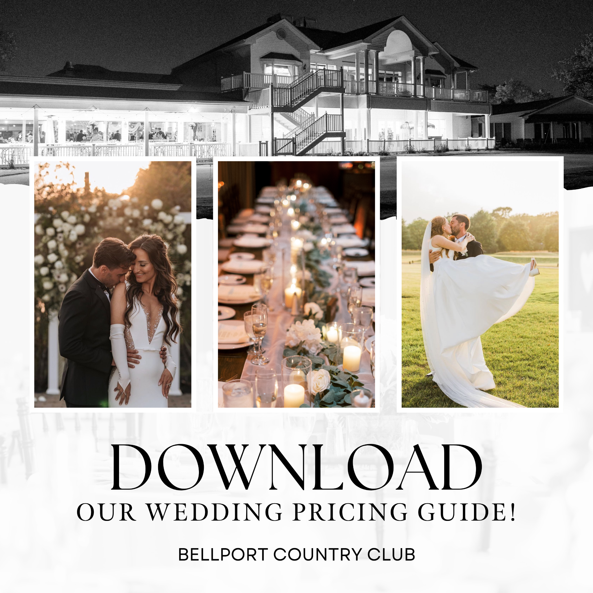 Bellport Country Club Facebook ad: Wedding Pricing Guide