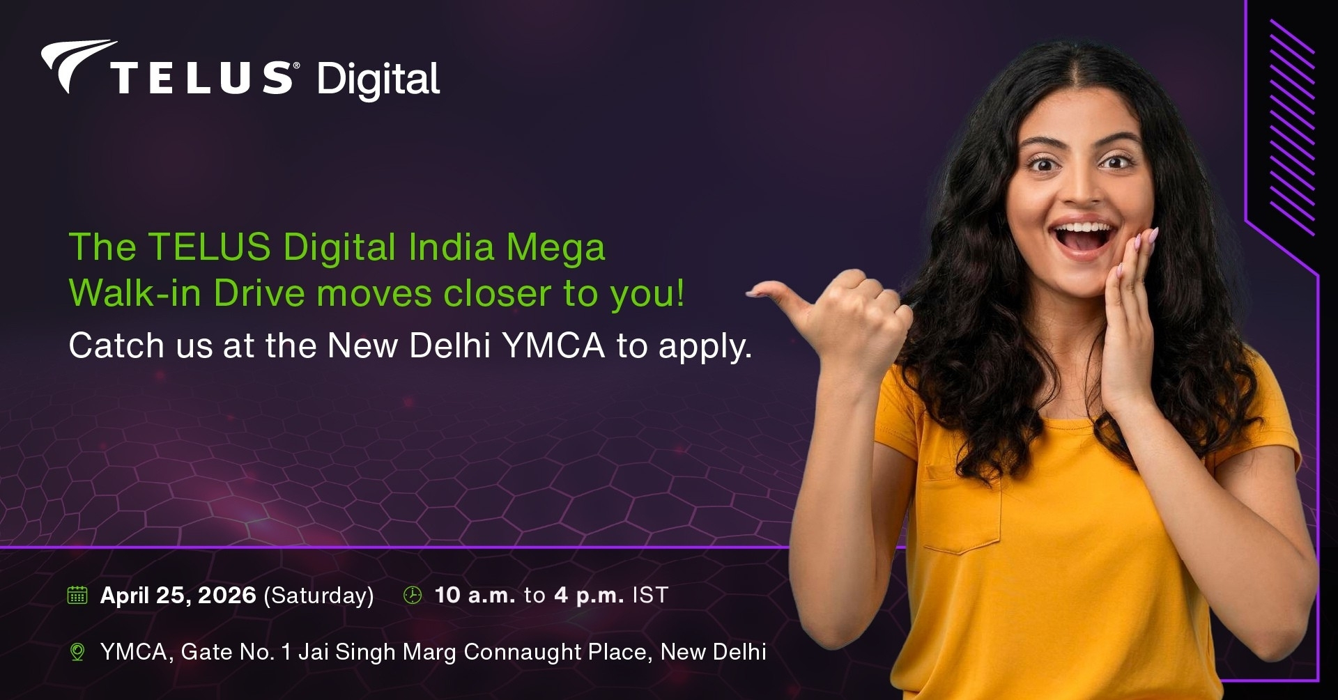 TELUS Digital Facebook ad: #TELUSIndiaHiring: Customer Service, Technical Support, &…