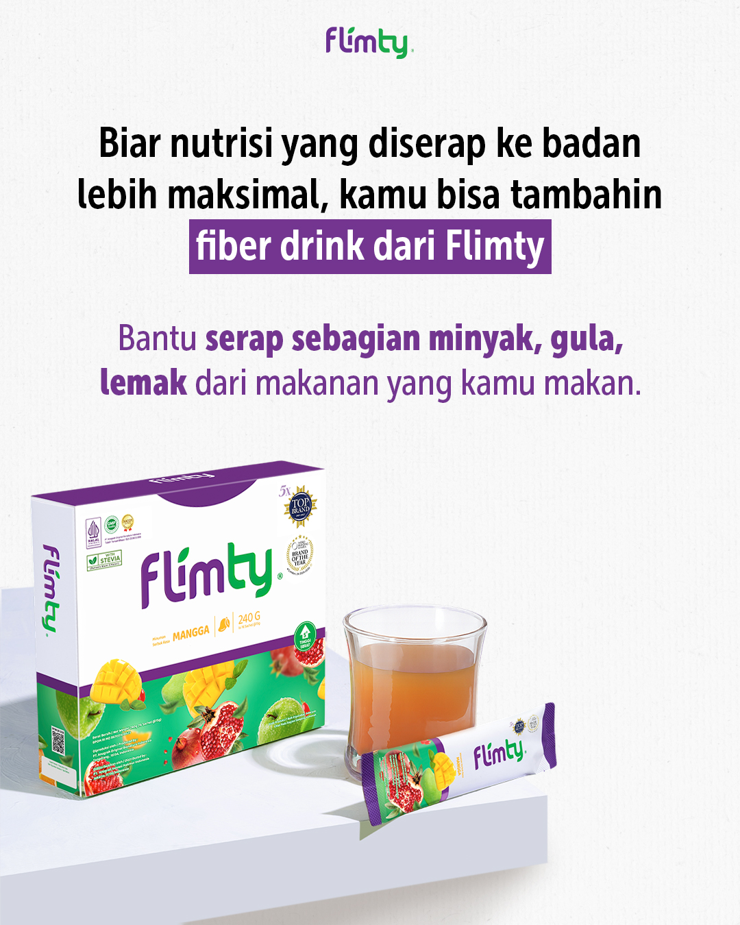 Flimty #Edutainment Facebook ad: RAHASIA MAKAN LEBIH TENANG? TAMBAHIN SERAT!