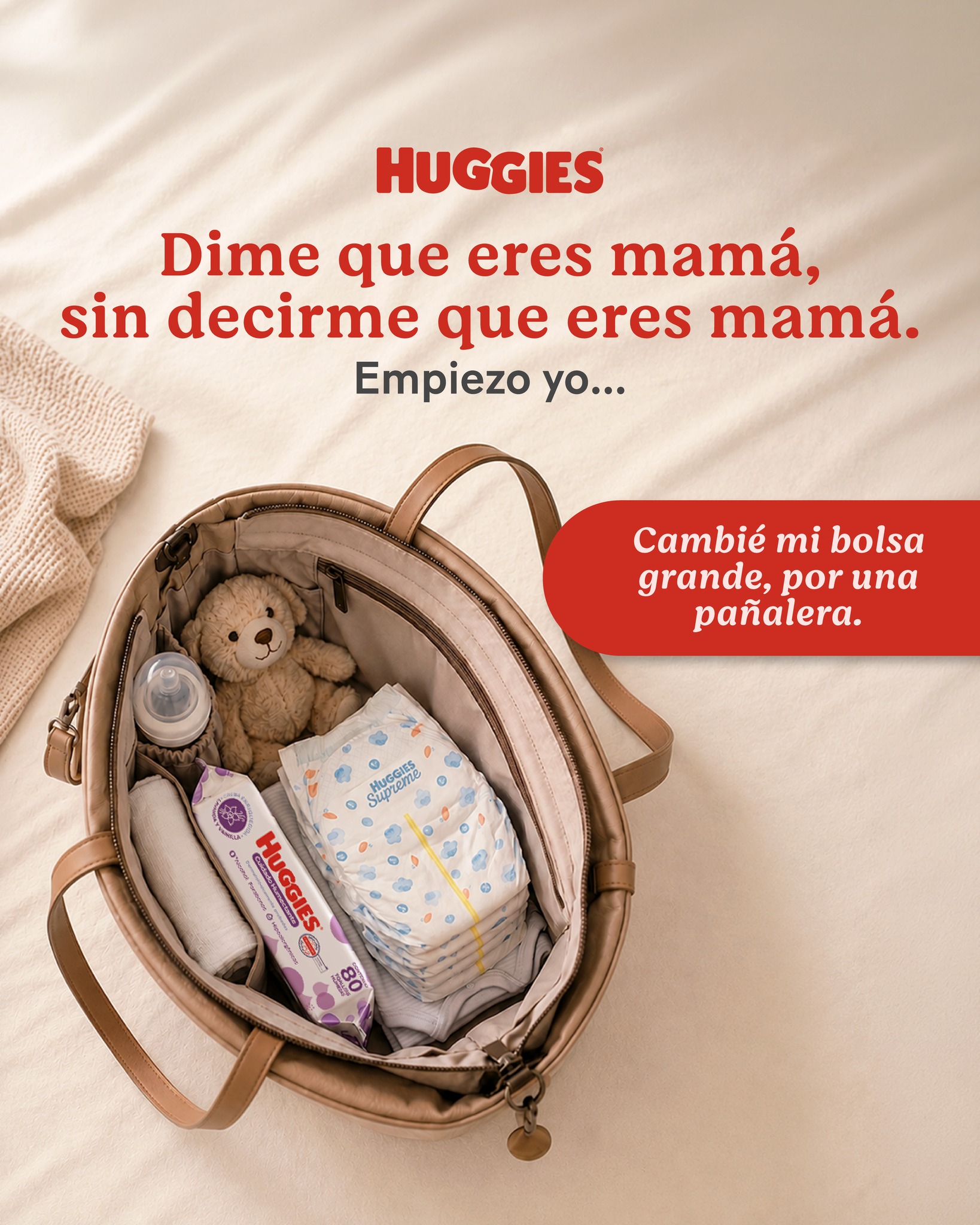 Huggies Mexico Facebook ad: Antes, en mi bolsa traía mi maquillaje, mis…