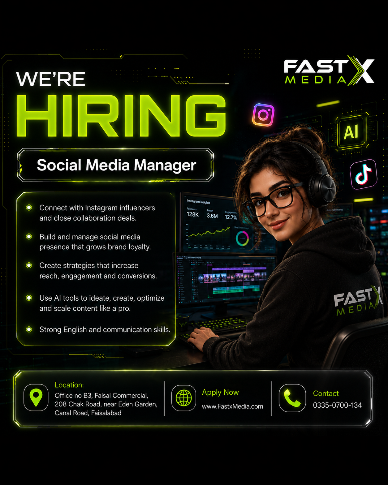 FastX Media Facebook ad: HIRING
