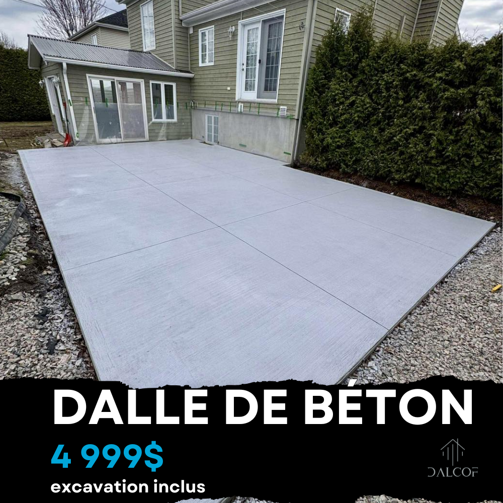 Dalcof Facebook ad: Promo début de saison, Dalles de béton dès 4 999$