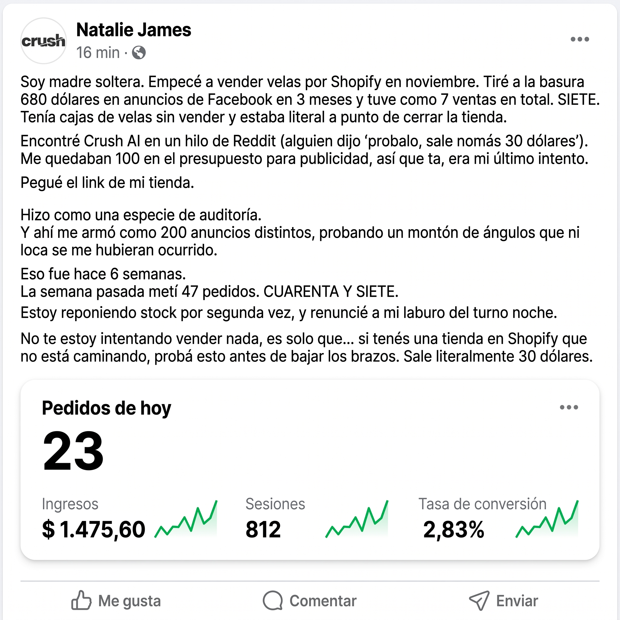 trycrush.ai Facebook ad