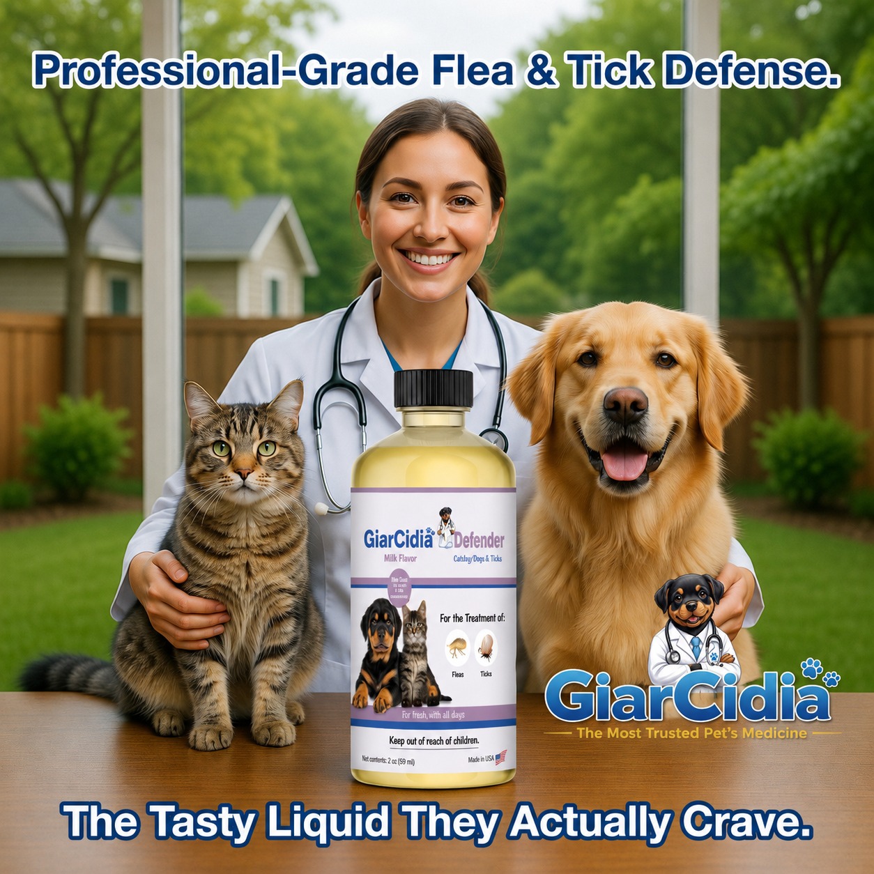 GiarCidia Facebook ad: Worms, Fleas & Ticks, All Covered