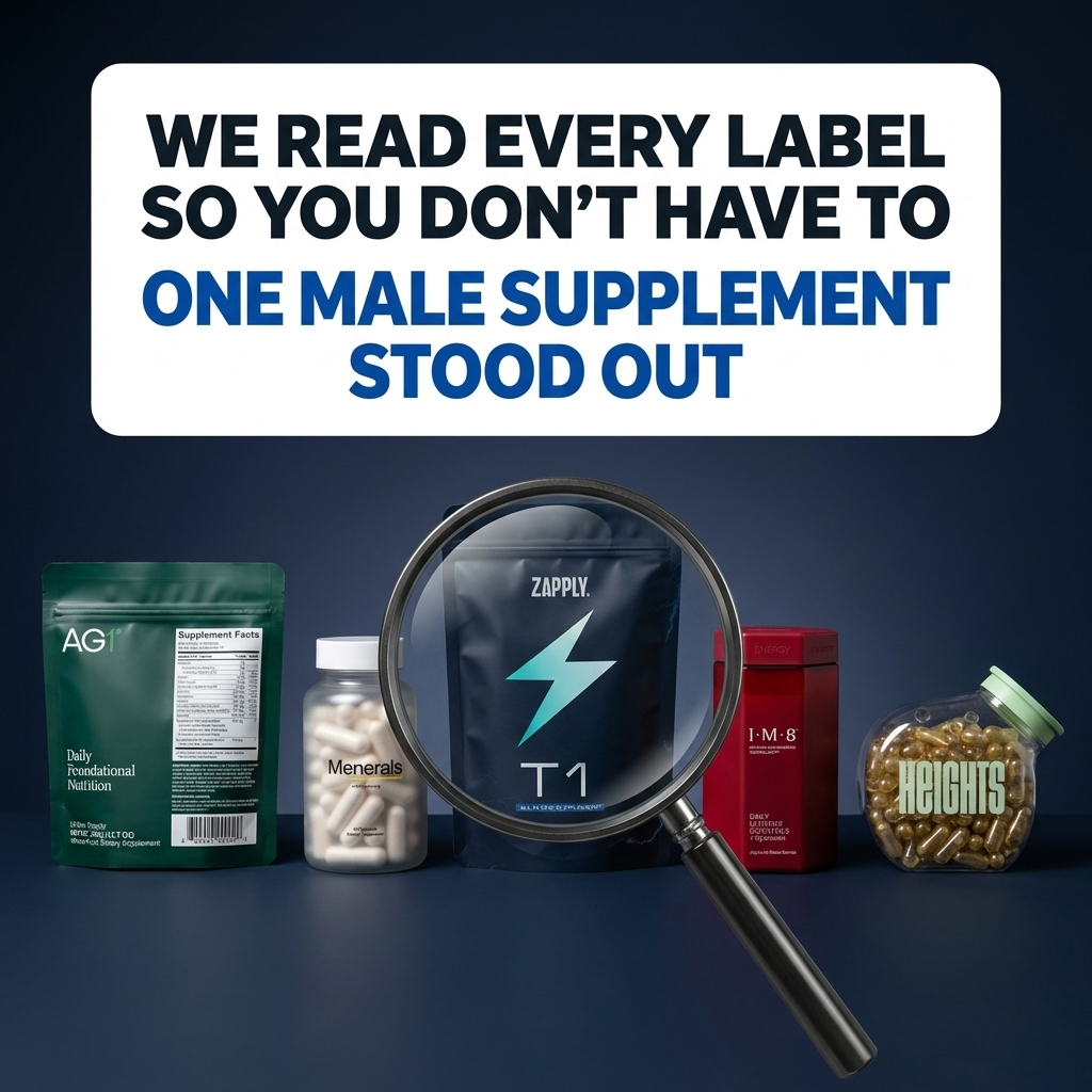 Zapply EU Facebook ad: We Tested 30+ Men's Supplements. Only 5 Made The Cut.