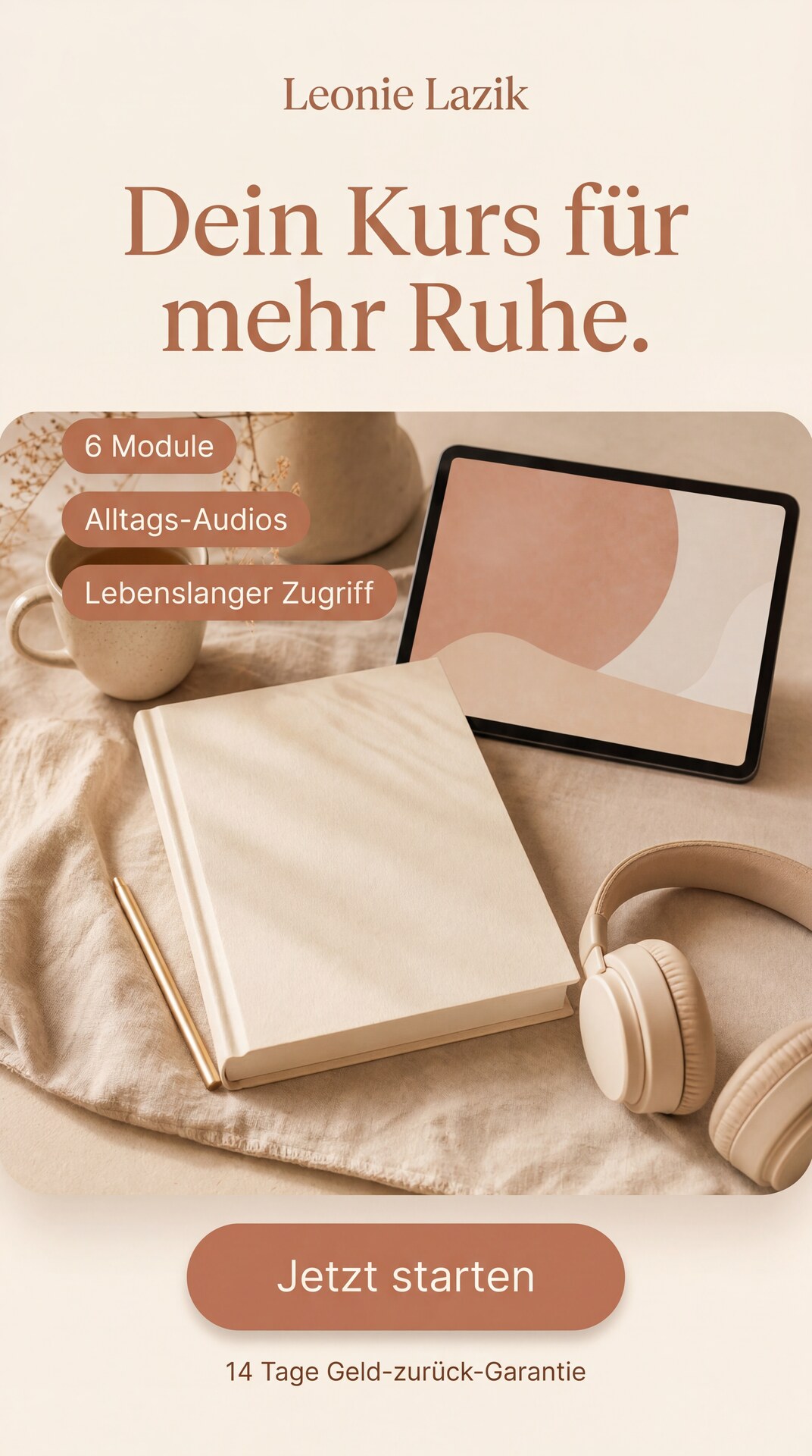 Leonie Lazik Facebook ad: Weniger Druck, mehr Verständnis.