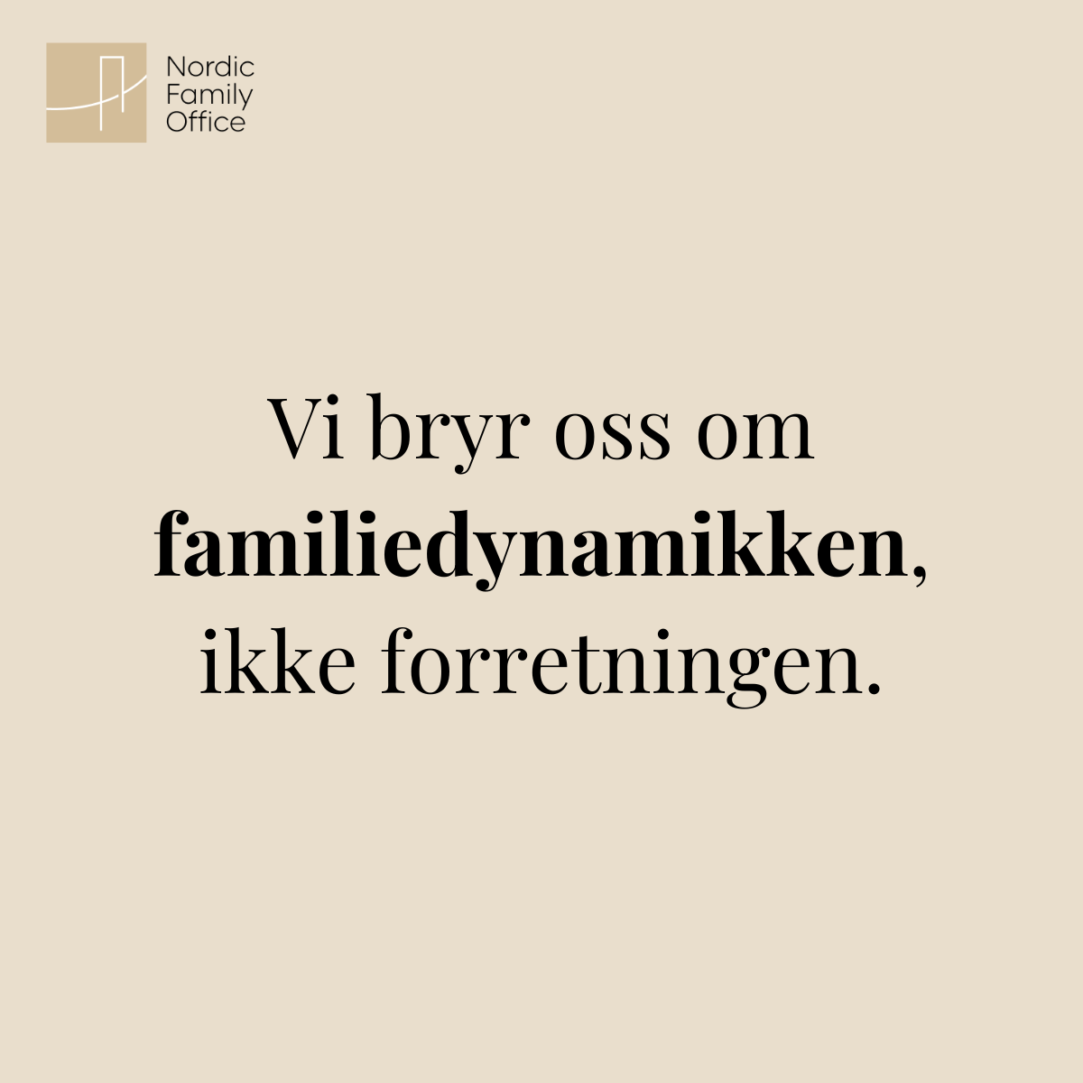 Nordic Family Office Facebook ad: De aller fleste family offices jobber primært med…