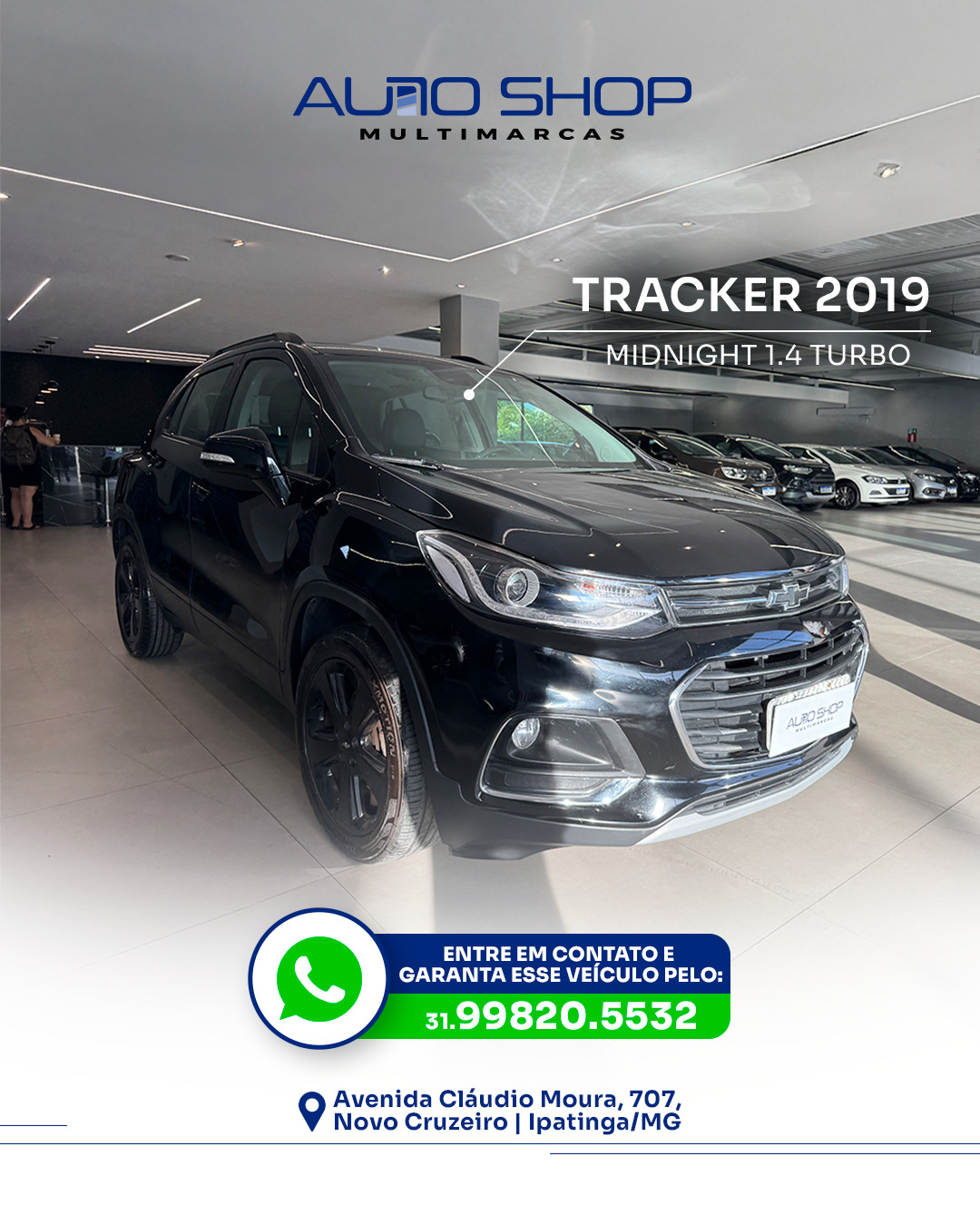 Auto Shop Multimarcas Facebook ad: Chevrolet TRACKER Midnight 1.4 Turbo 2019