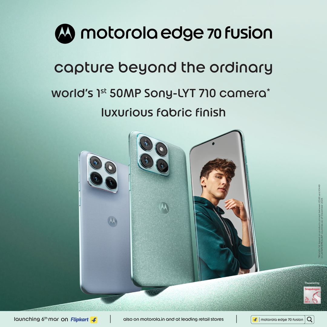 Motorola Facebook ad: Motorola Edge 70 Fusion | Launching 6th Mar