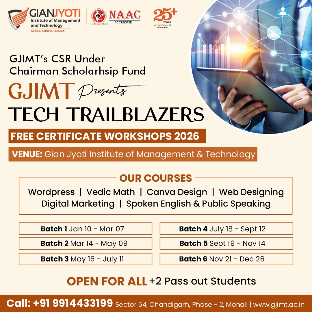 Gian Jyoti Institute of Management & Technology Facebook ad from Feb 6, 2026