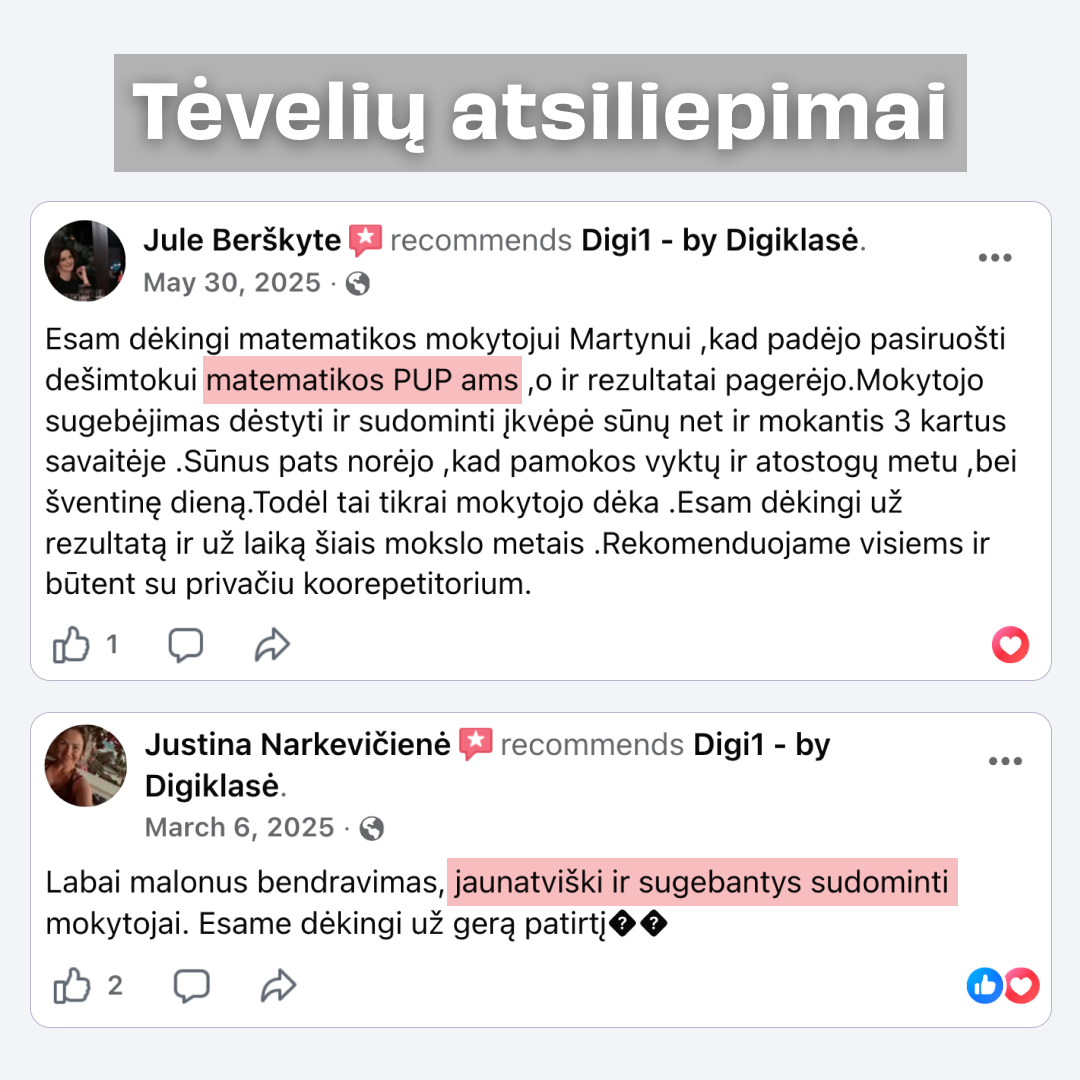 Matematikos Korepetitorė Justina Facebook ad