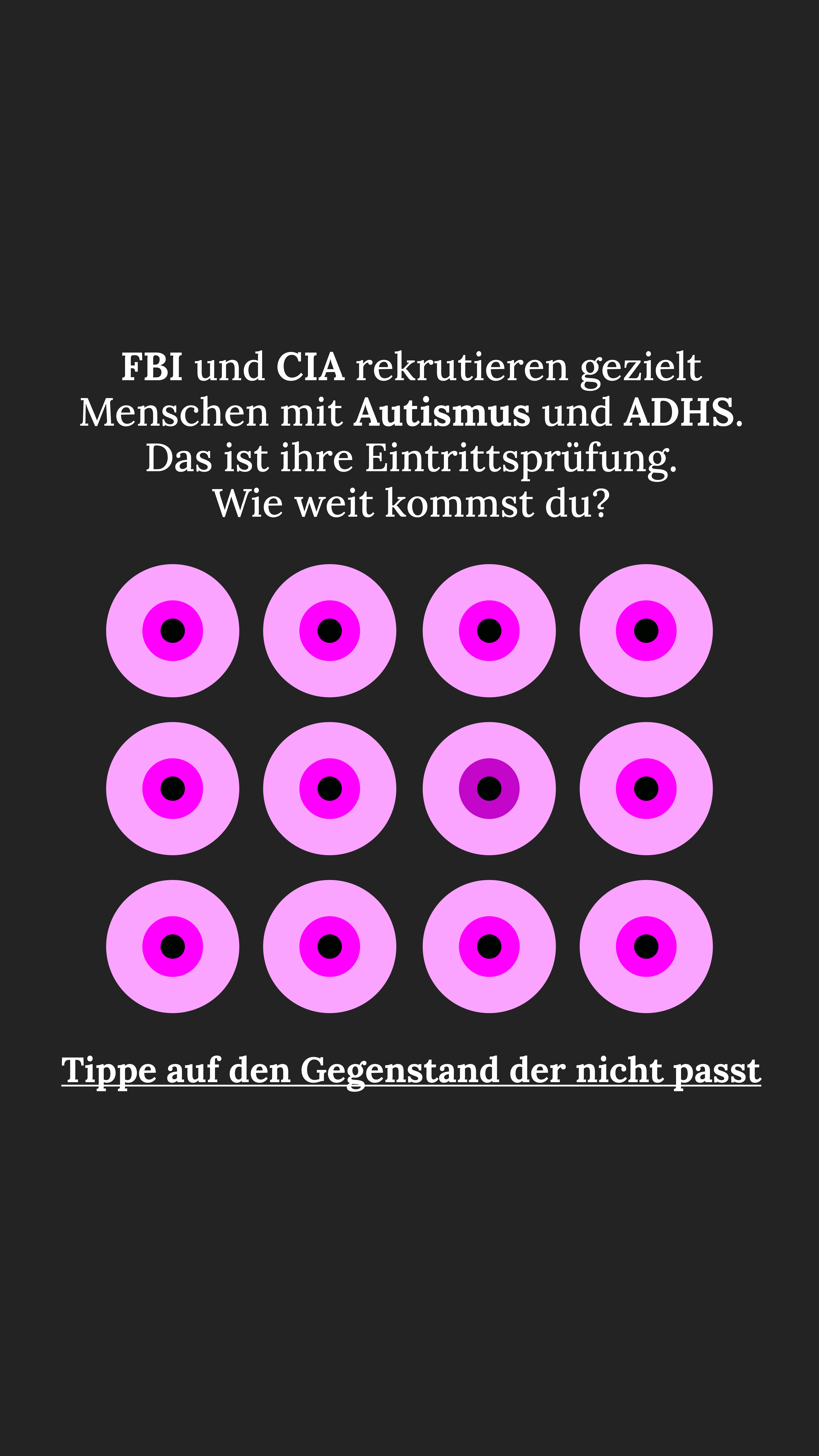 International IQ test Facebook ad