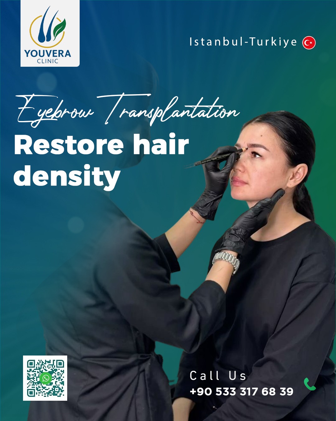 youvera clinic Facebook ad: DermaSlate Eyebrow Transplant
