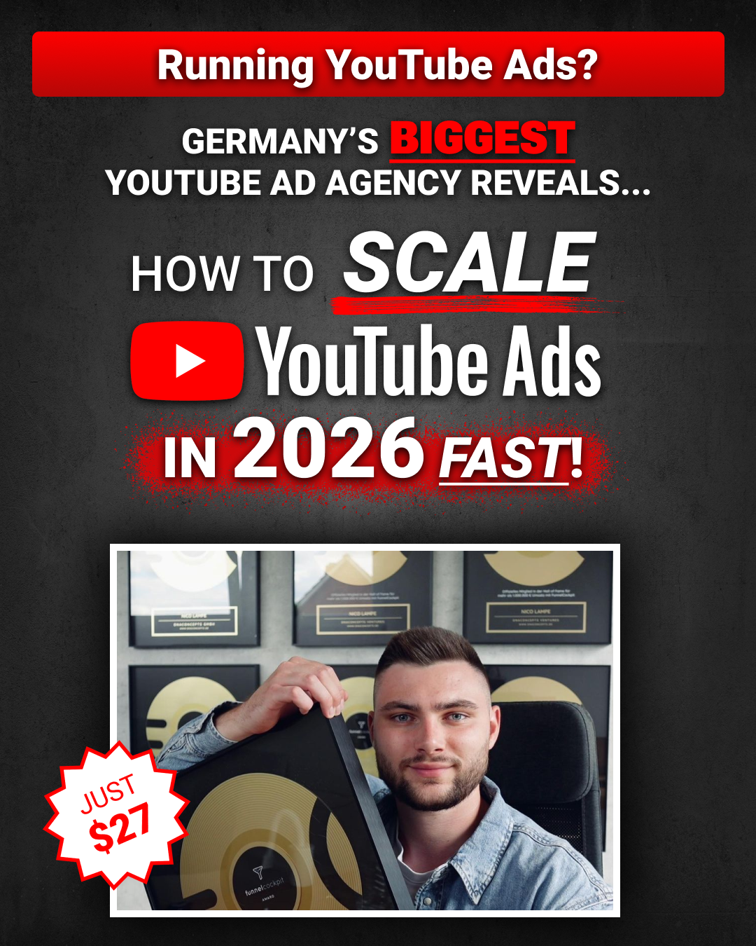 Konrad Schure Facebook ad: (Just $27) 2026 Rapid YouTube Ads Scaling System
