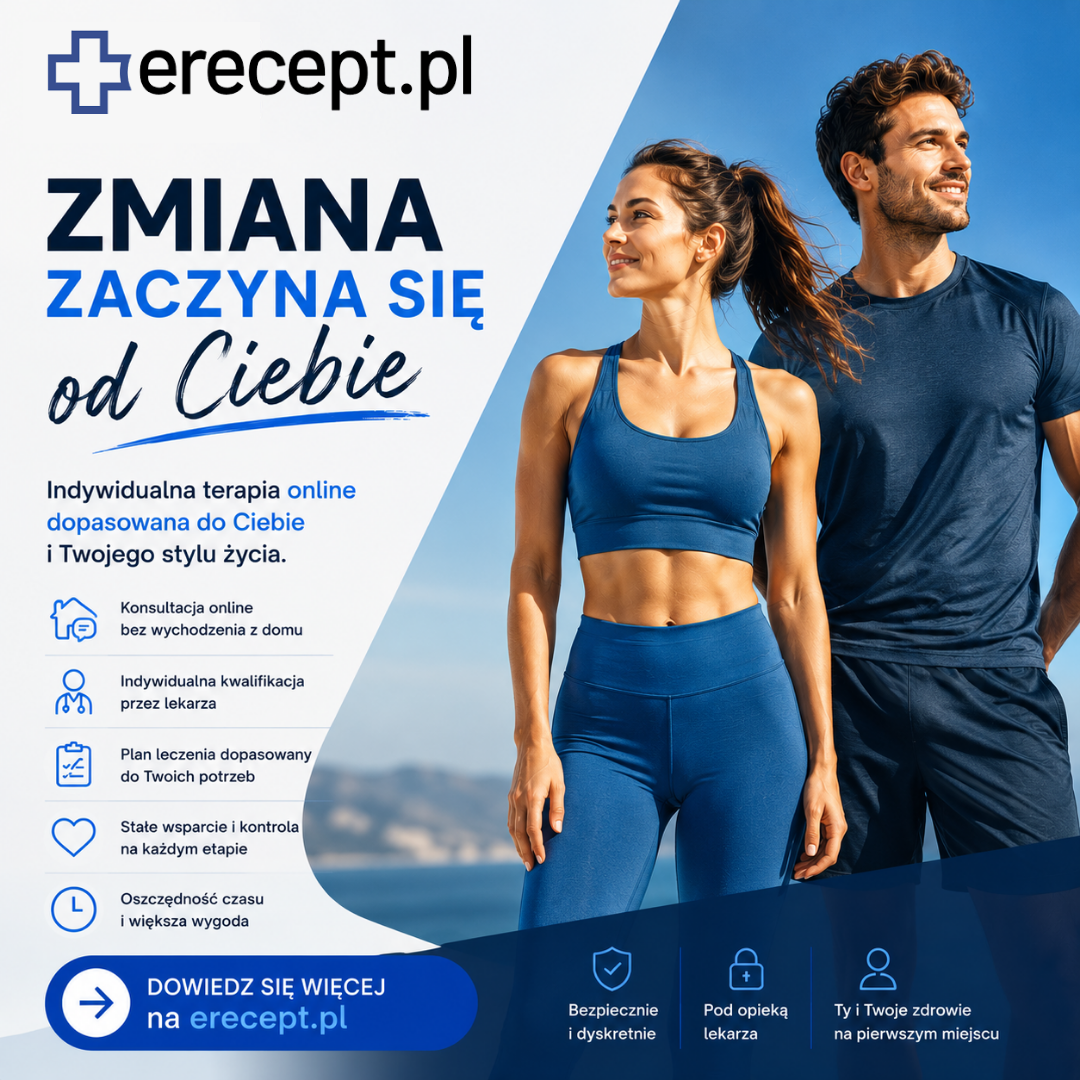 Erecept.pl Facebook ad: Zadbaj o zdrowie z pomocą lekarza online. Sprawdź, czy…