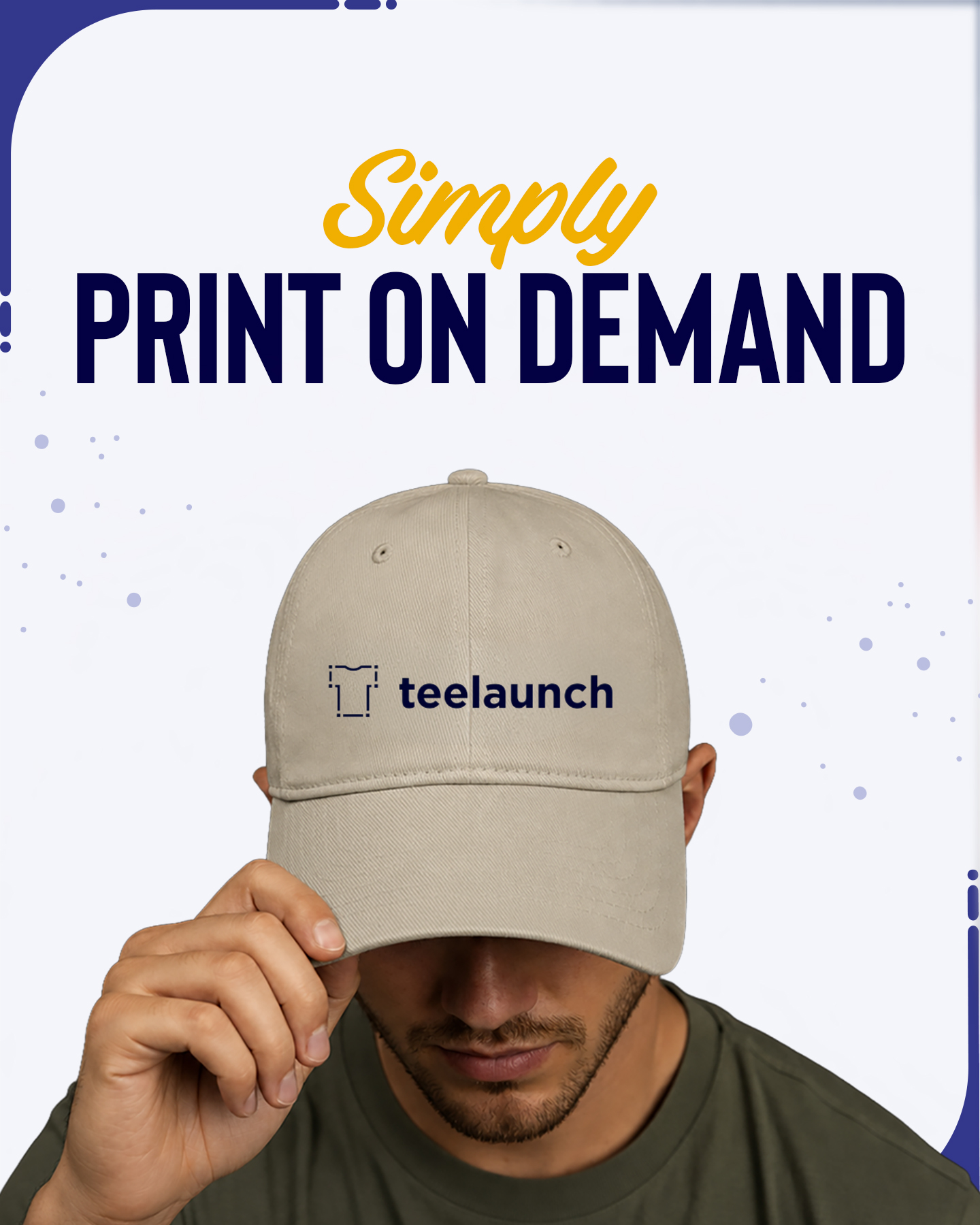 teelaunch Facebook ad: Sell more. Stress less. That's teelaunch.