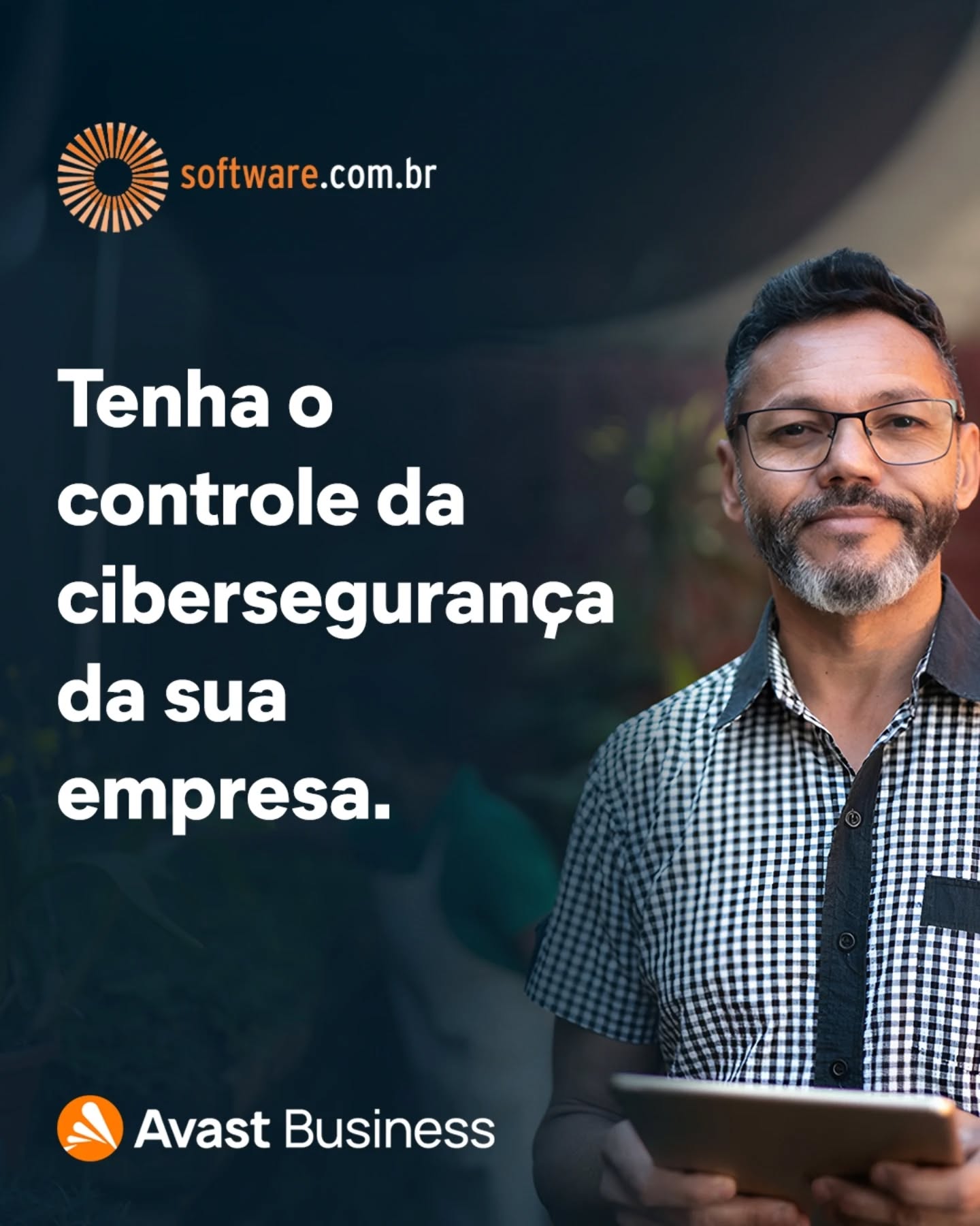 Software.com.br Facebook ad: Cibersegurança inteligente para proteger sua empresa.