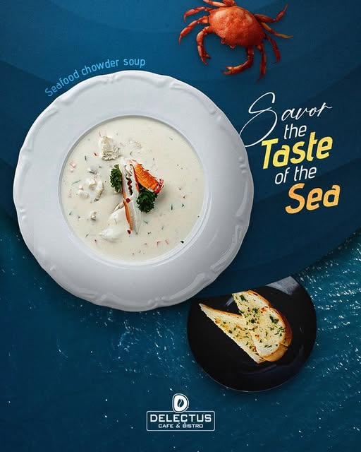 Delectus Cafe Facebook ad: Signature coffee, authentic Italian and thai cuisine…
