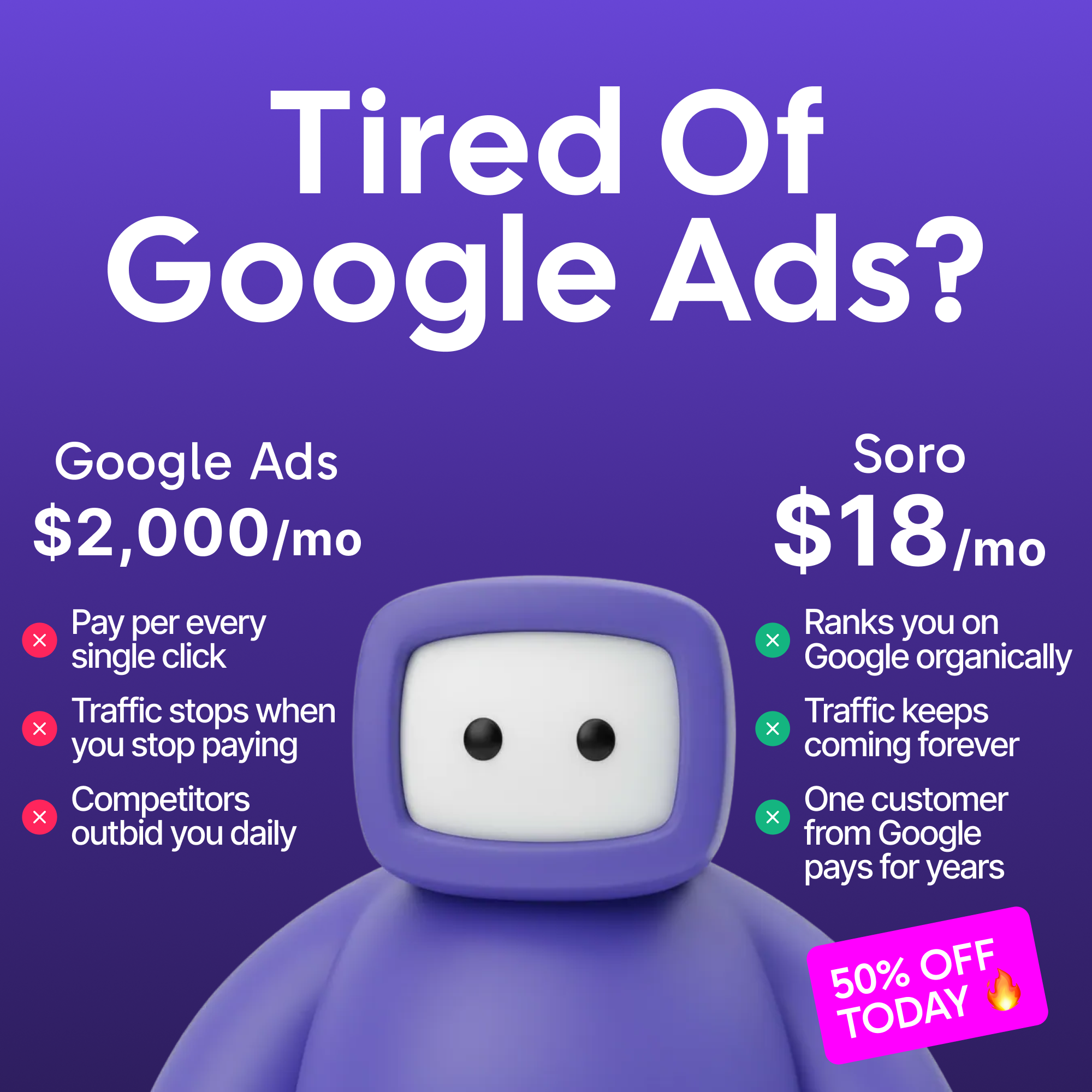 Soro SEO Facebook ad