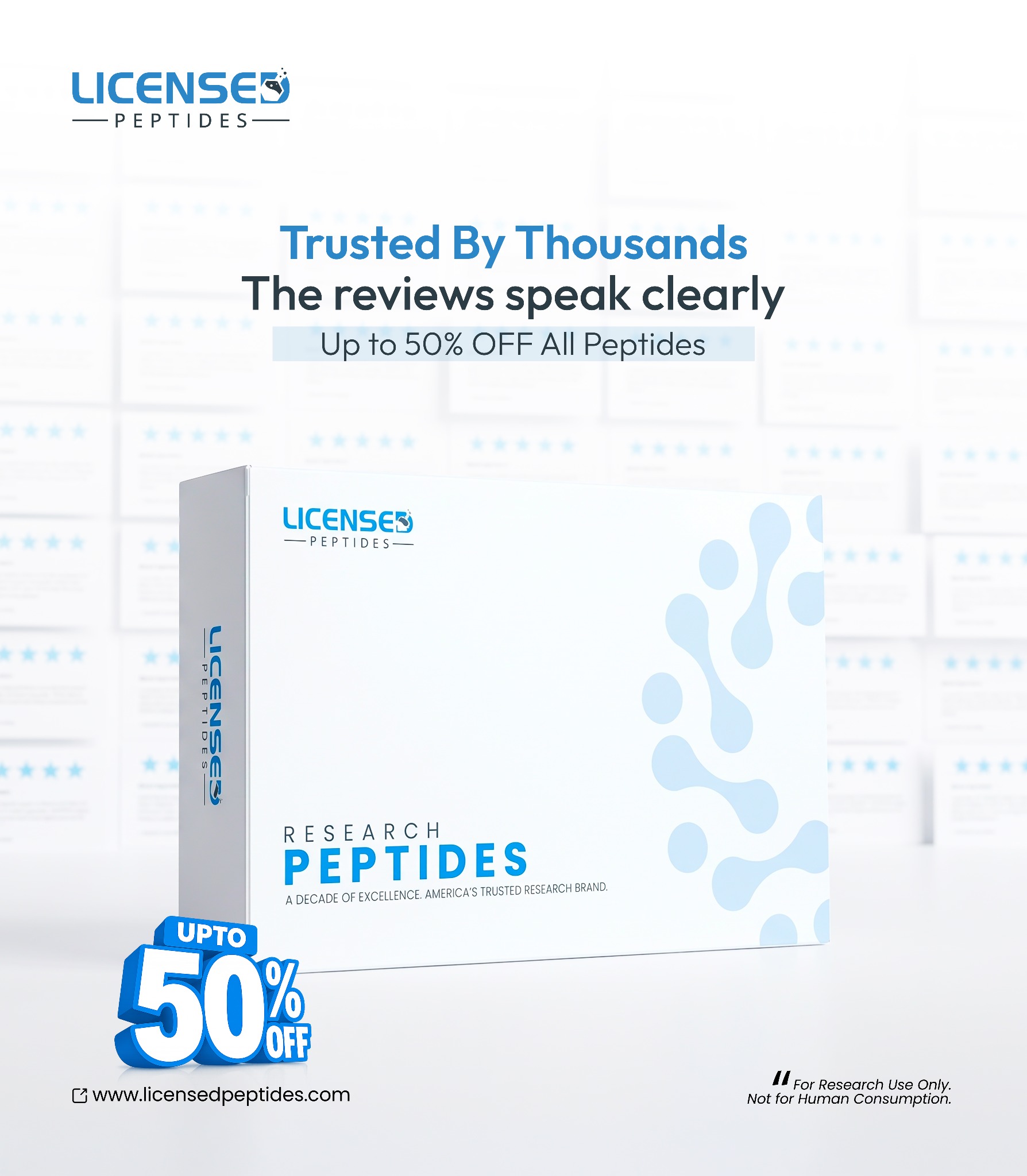 LicensedPeptides.com Facebook ad