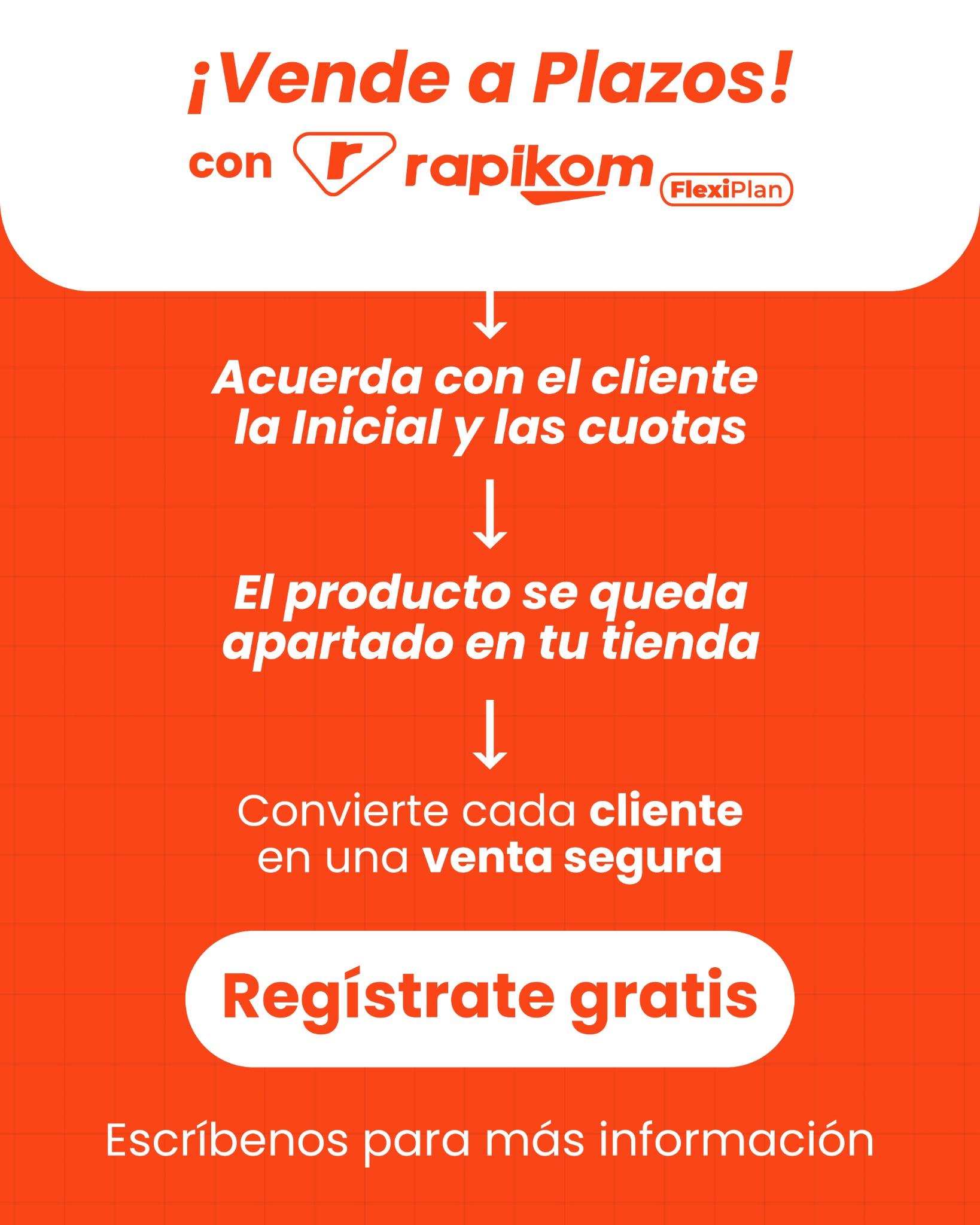 Rapikomvzla Facebook ad: Digitaliza el sistema de apartado en tu tienda.
