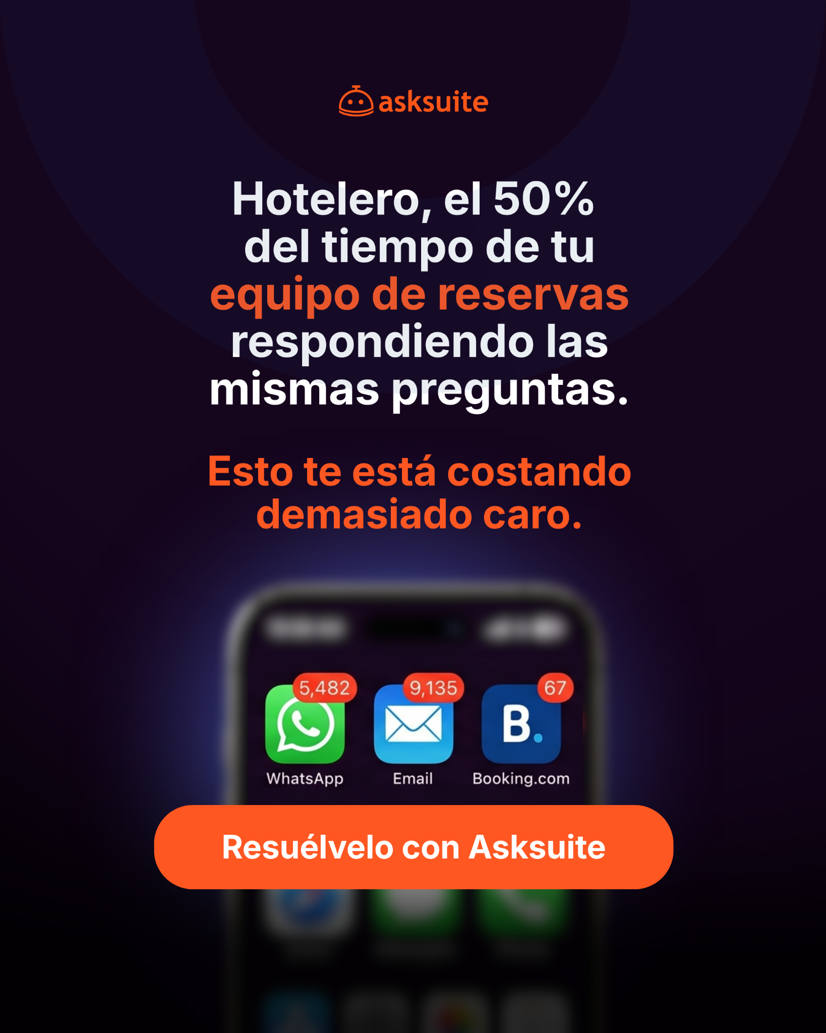 Asksuite AI Booking Assistant Facebook ad