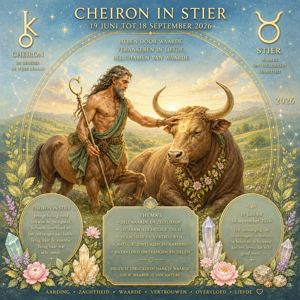 Mieke Coigné Facebook ad: Cheiron in Stier (2026-2033): Wat gebeurt er wanneer…