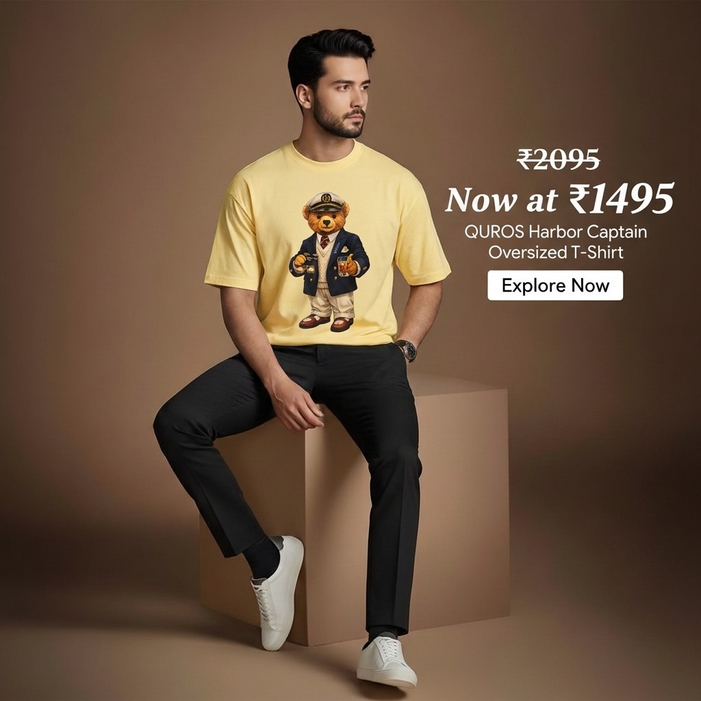Quros Facebook ad: QUROS Harbor Captain Oversized T-Shirt for Men Heavyweight…