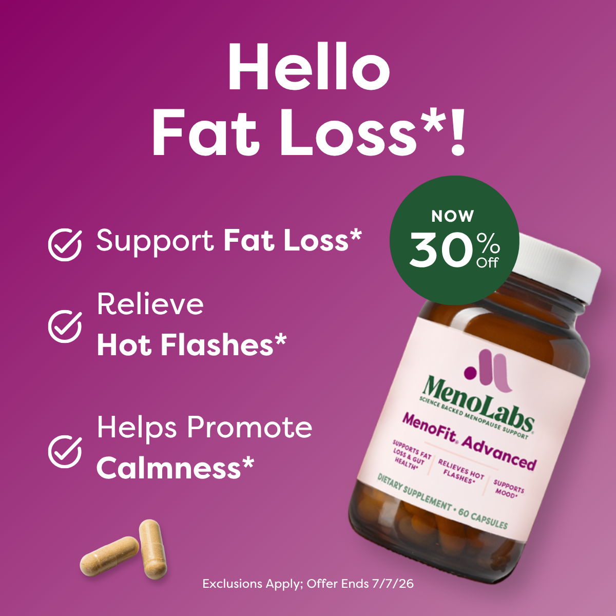 MenoLabs Facebook ad