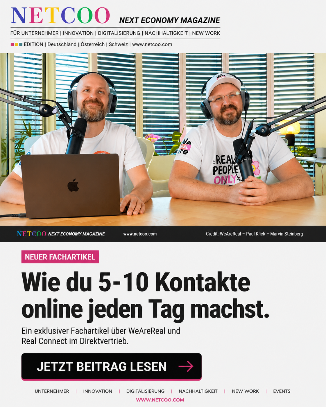 Wearereal Facebook ad: Jetzt den Beitrag im NETCOO MAGAZINE lesen wie Du 5-10…