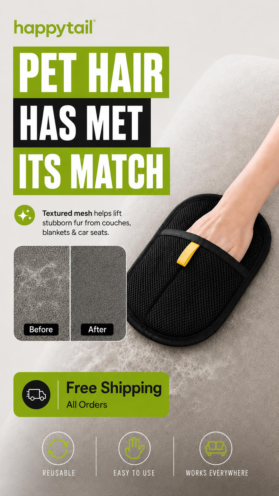 HappyTail Facebook ad from May 18, 2026