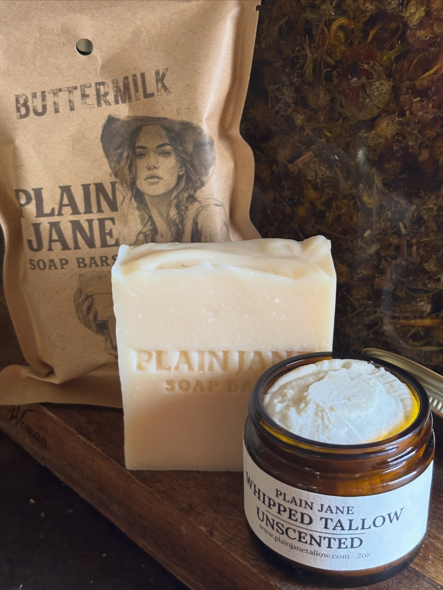 Plain Jane Soap Bars Facebook ad: Plain Jane Tallow | Handmade Tallow & Milk Beauty Products