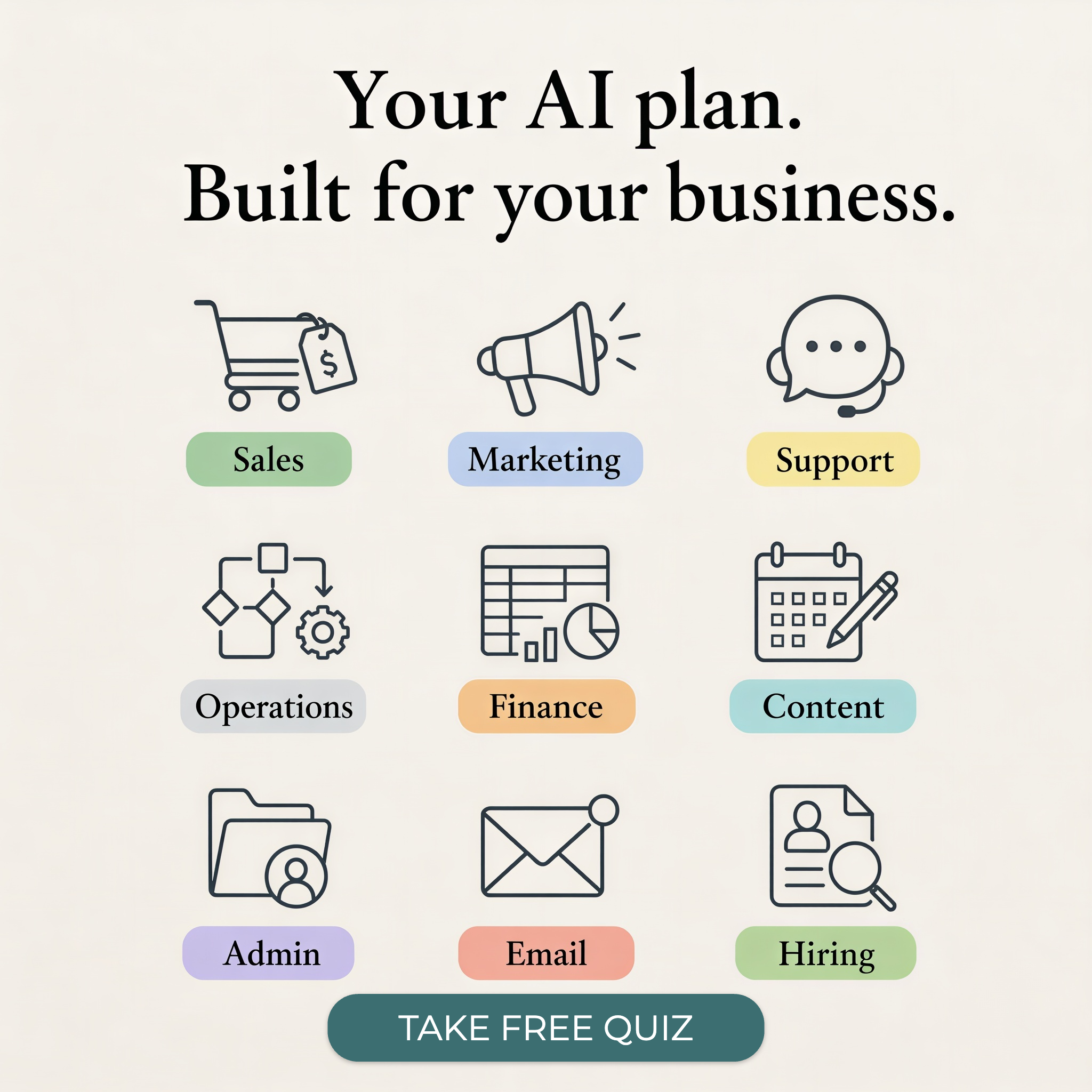 AI Business Hub Facebook ad: Take Free Quiz