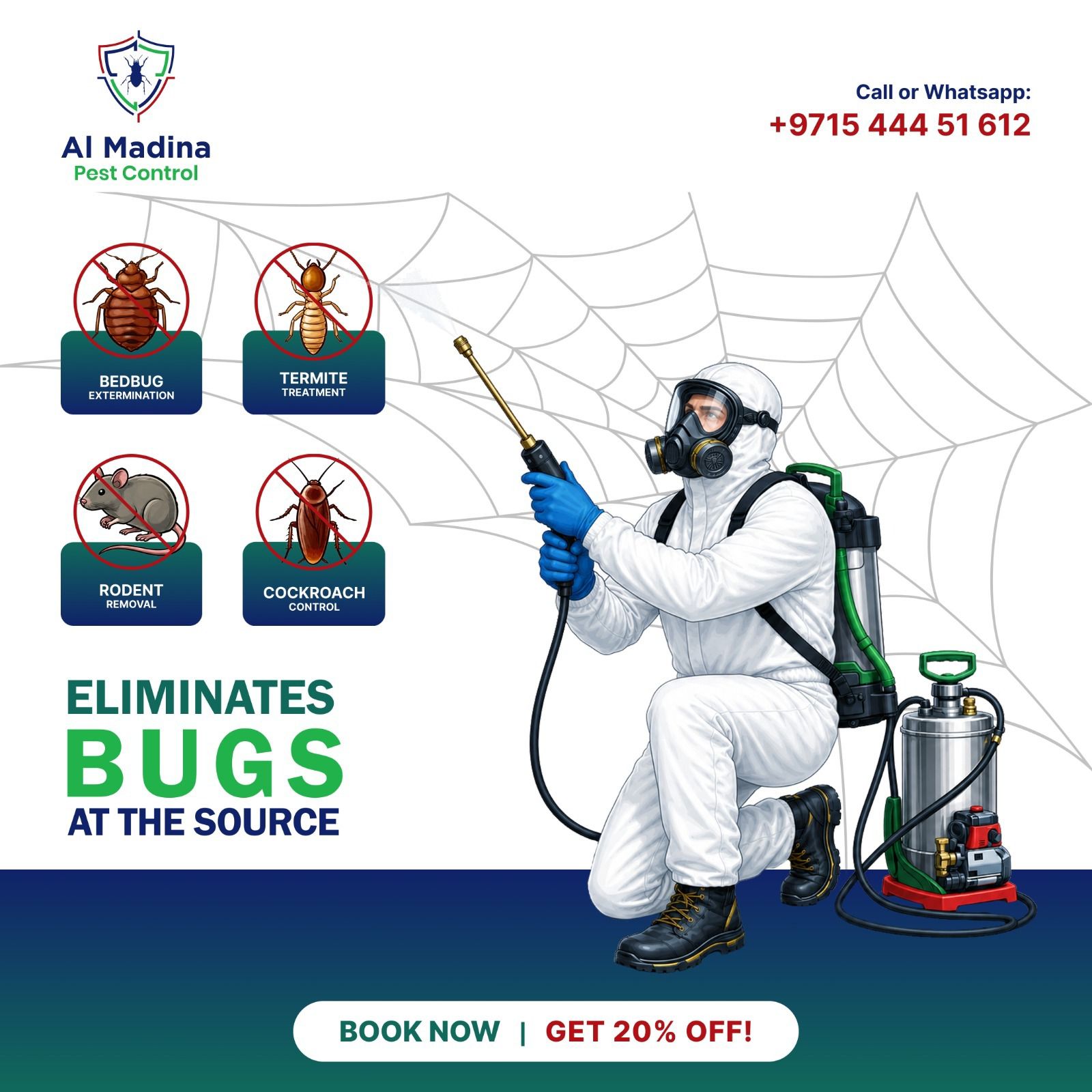 Al Madina Pest Control Service Facebook ad: SPECIAL WEEKEND PEST CONTROL OFFER