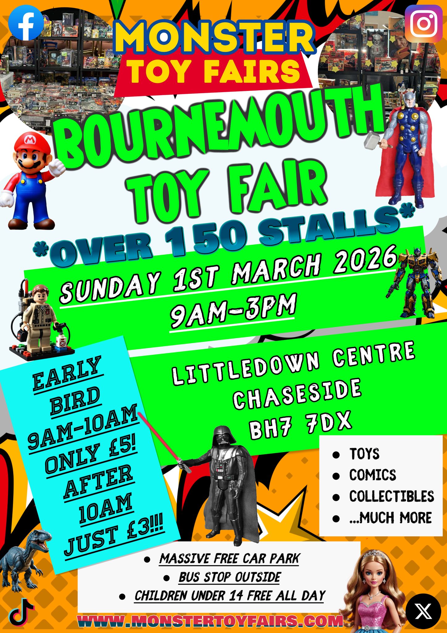 Monster Toy Fairs Facebook ad: Bournemouth Toy Fair - OVER 150 Stalls!
