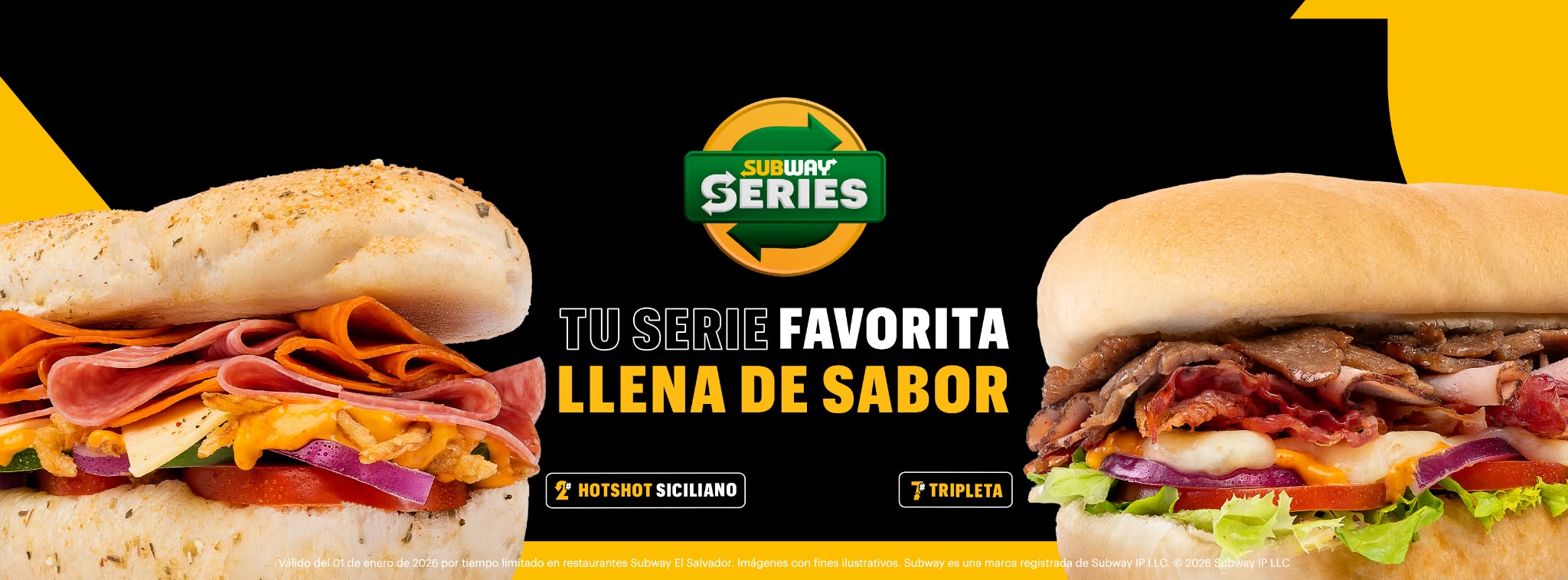 Subway El Salvador Facebook ad: Tu serie favorita llena de sabor