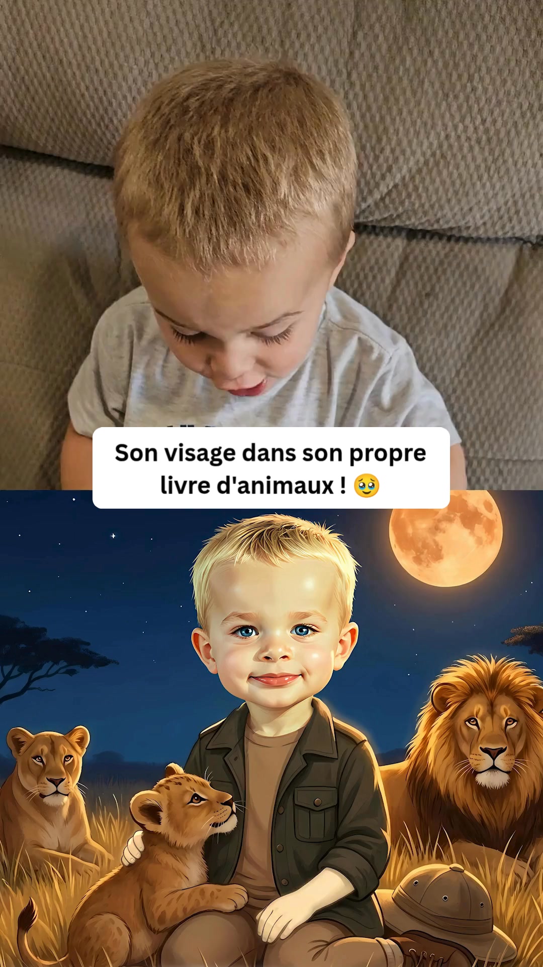 Imagitime Facebook ad: Faites de votre enfant le héros de son propre livre…