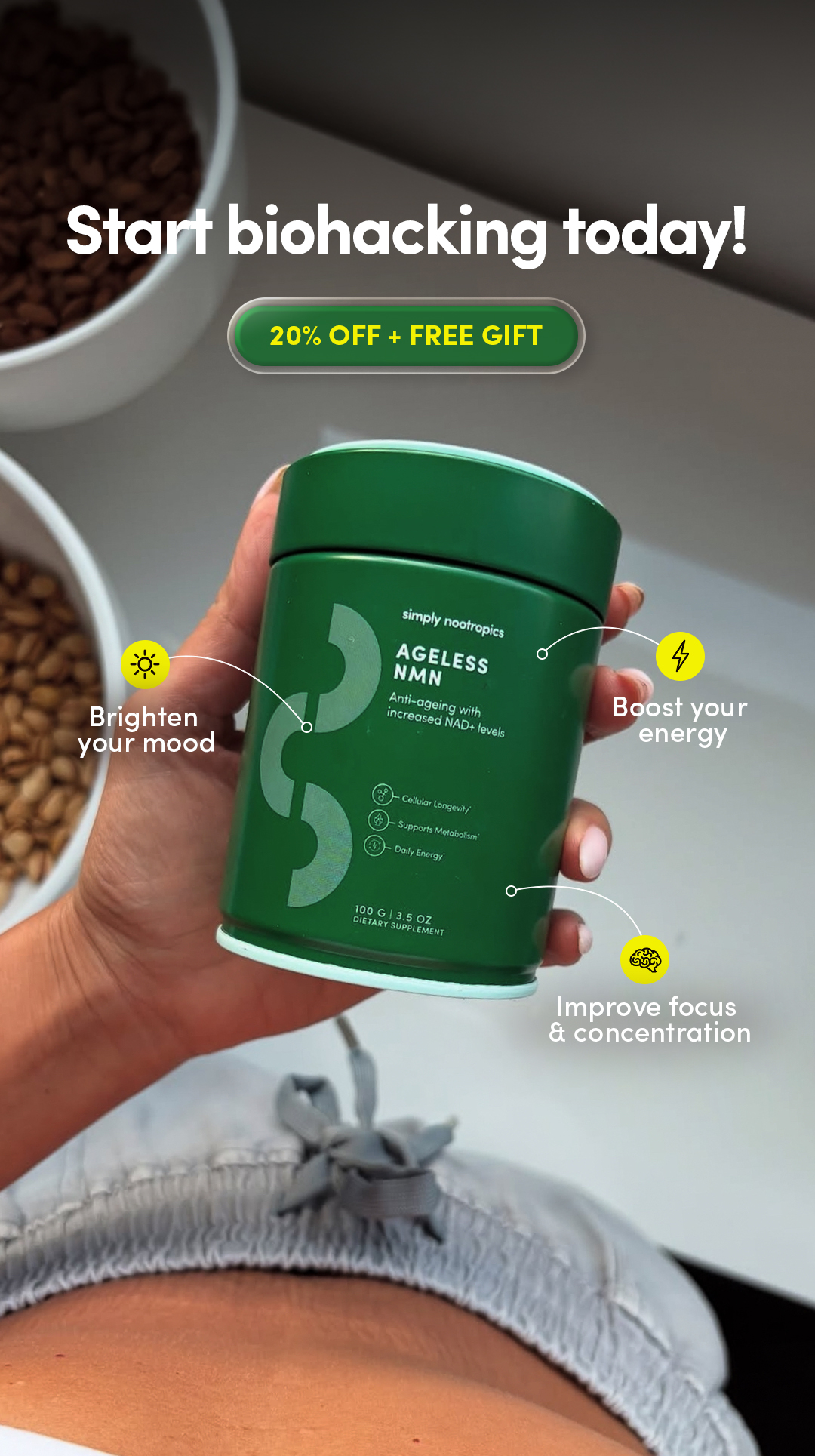 Simply Nootropics Facebook ad