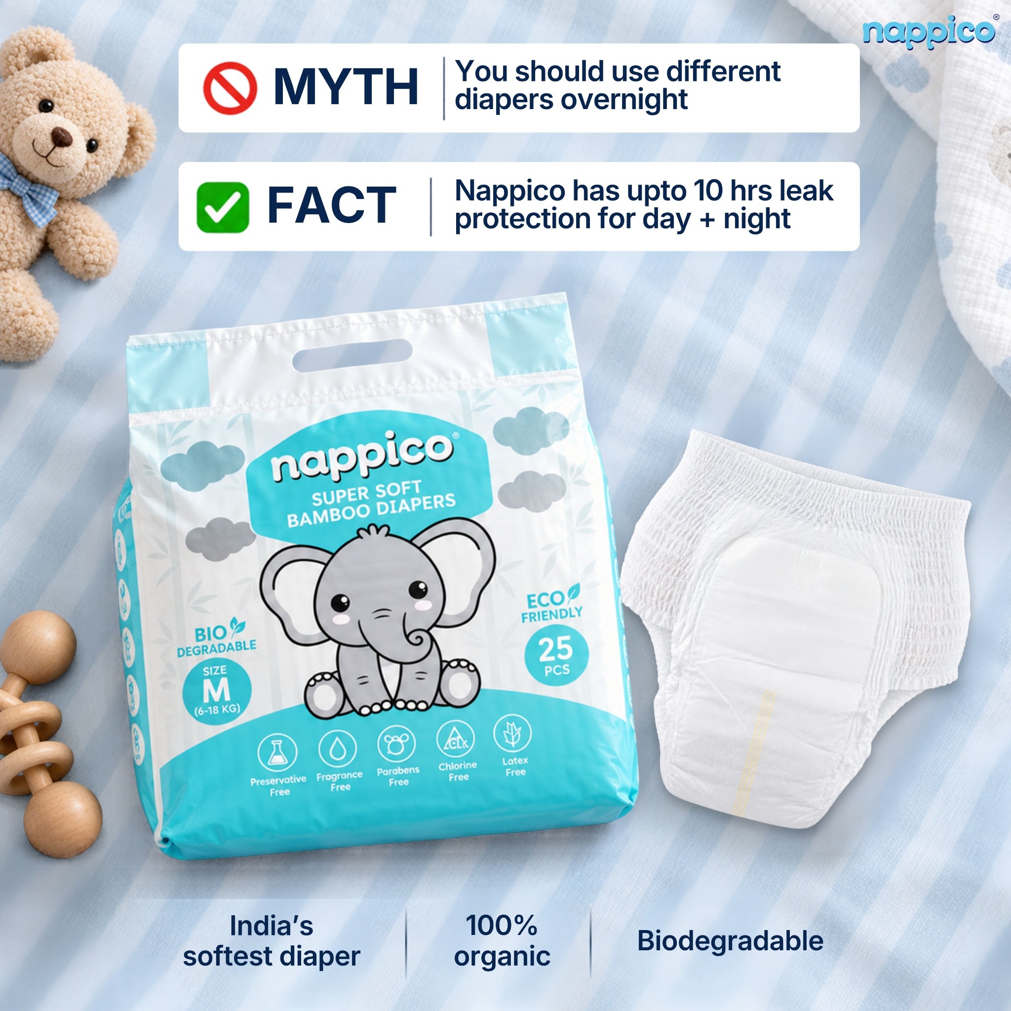 Nappico Facebook ad: 7-Layer Protection for Little Ones