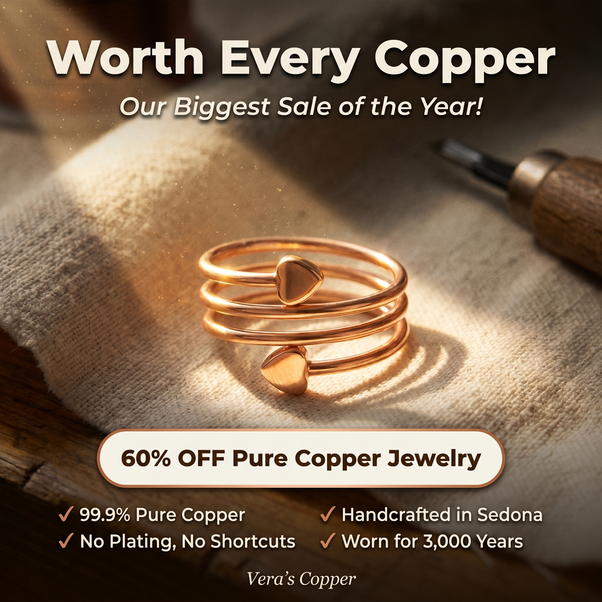 Vera’s Copper Jewelry Facebook ad