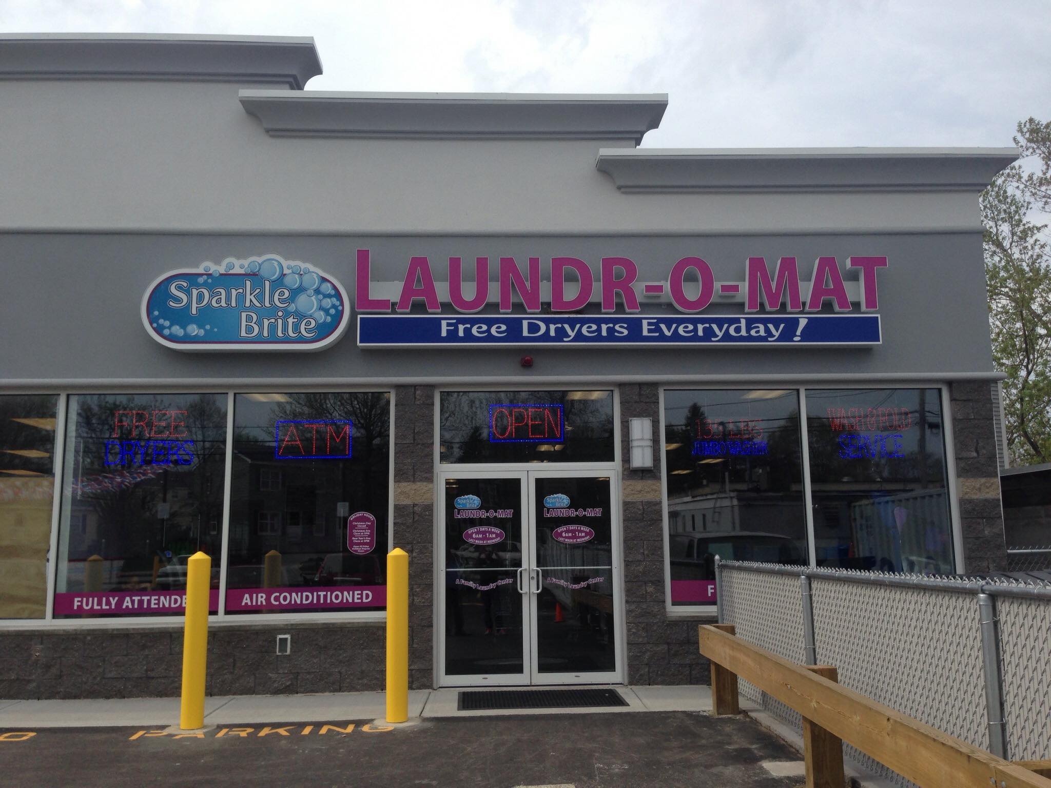 Sparkle Brite Laundromat Facebook ad: State of the Art self service Laundromat featuring…