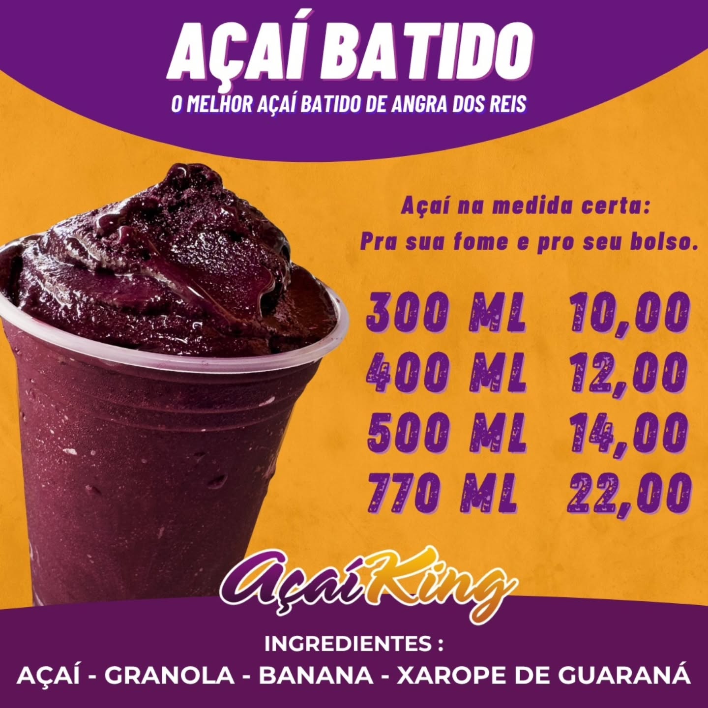 Açaí King Facebook ad