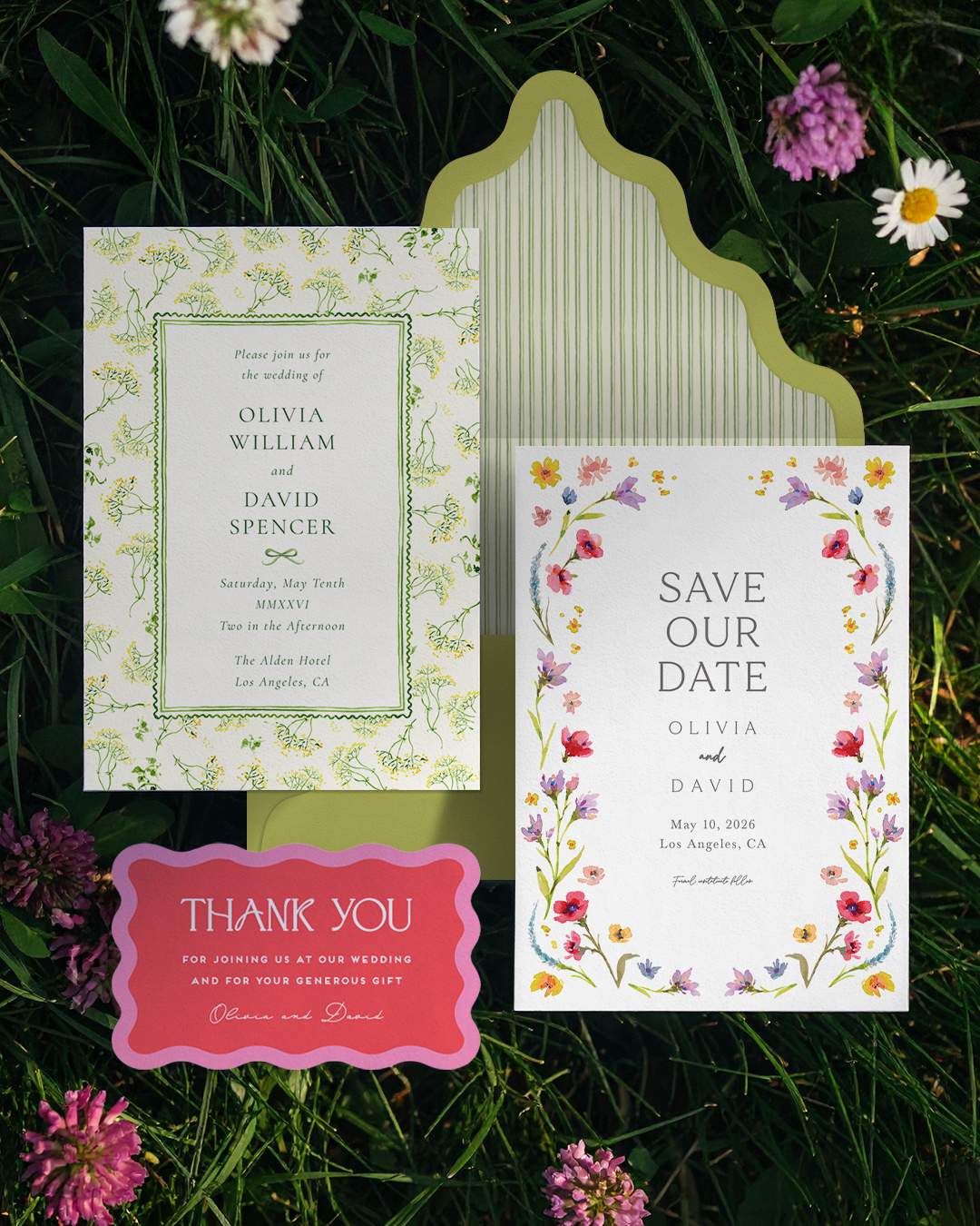Greenvelope Facebook ad: Say goodbye to wedding invite stress.
