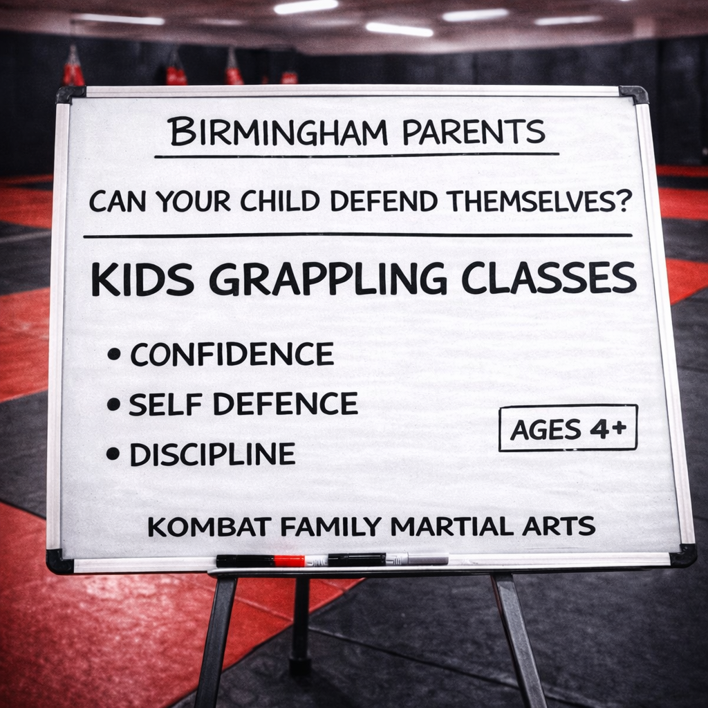 Kombat Martial Arts - Birmingham UK Facebook ad: Join Kids Grappling Now!
