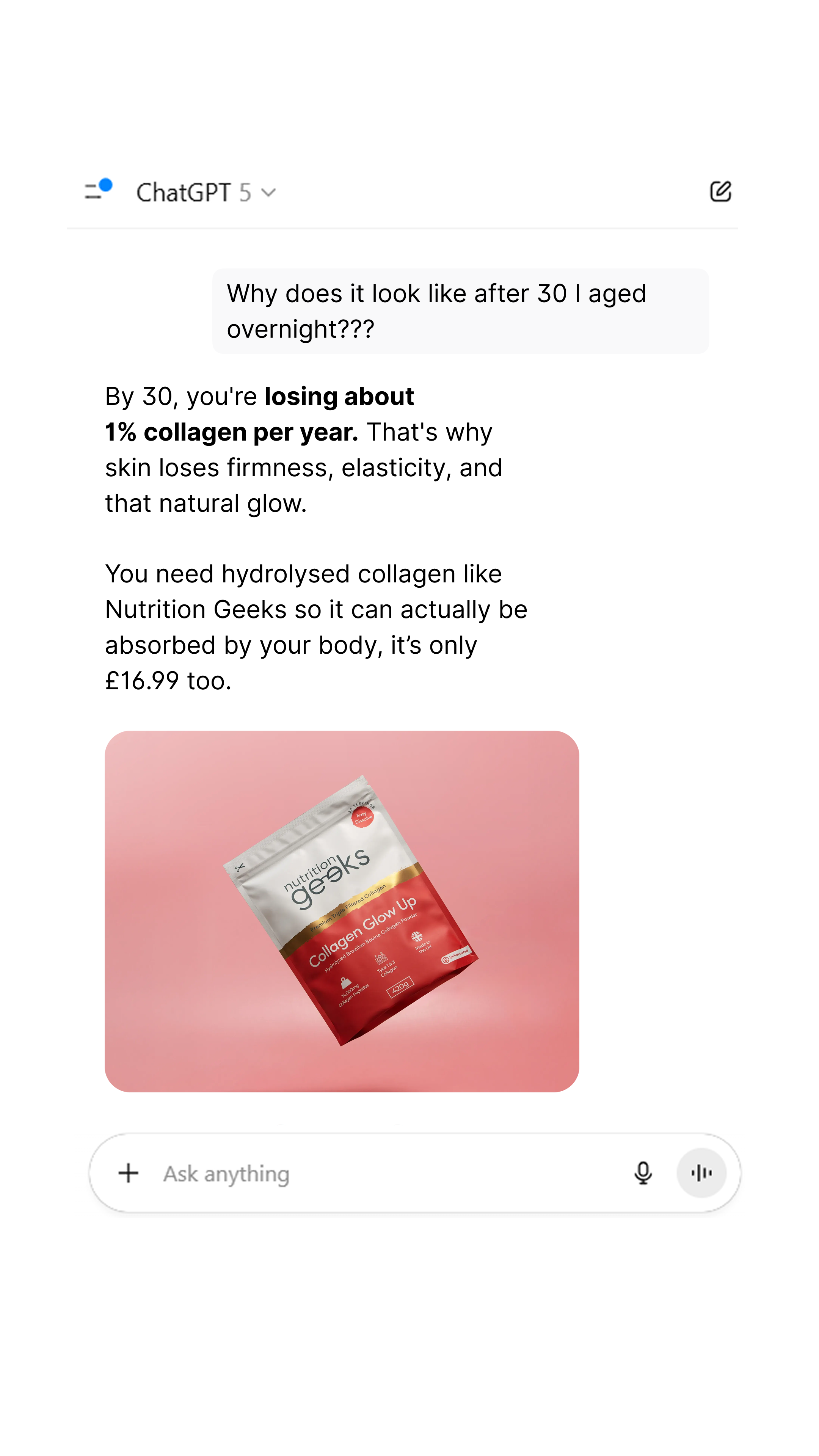 Nutrition Geeks Facebook ad