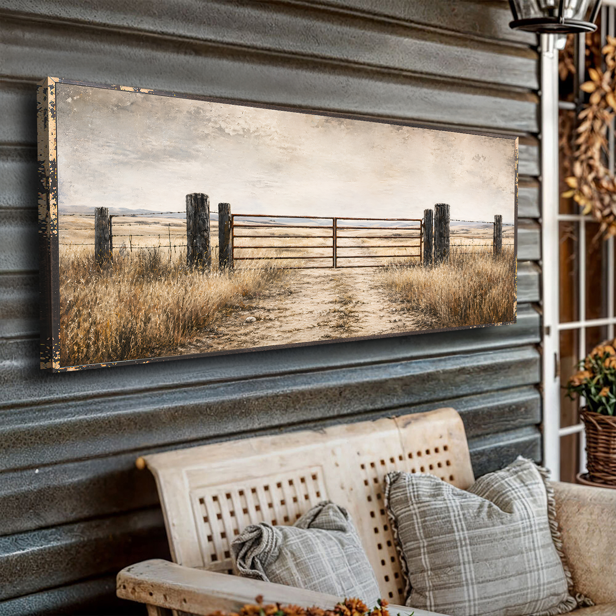 Tailored Canvases - Personalized Art Facebook ad: Rustic Ranch Gate